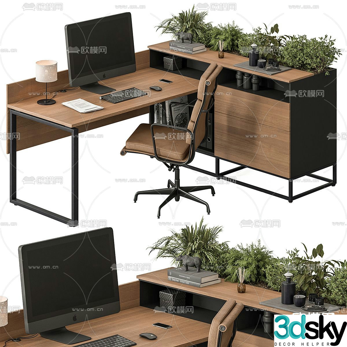 Desk desk supervisor desk card slot 3D model