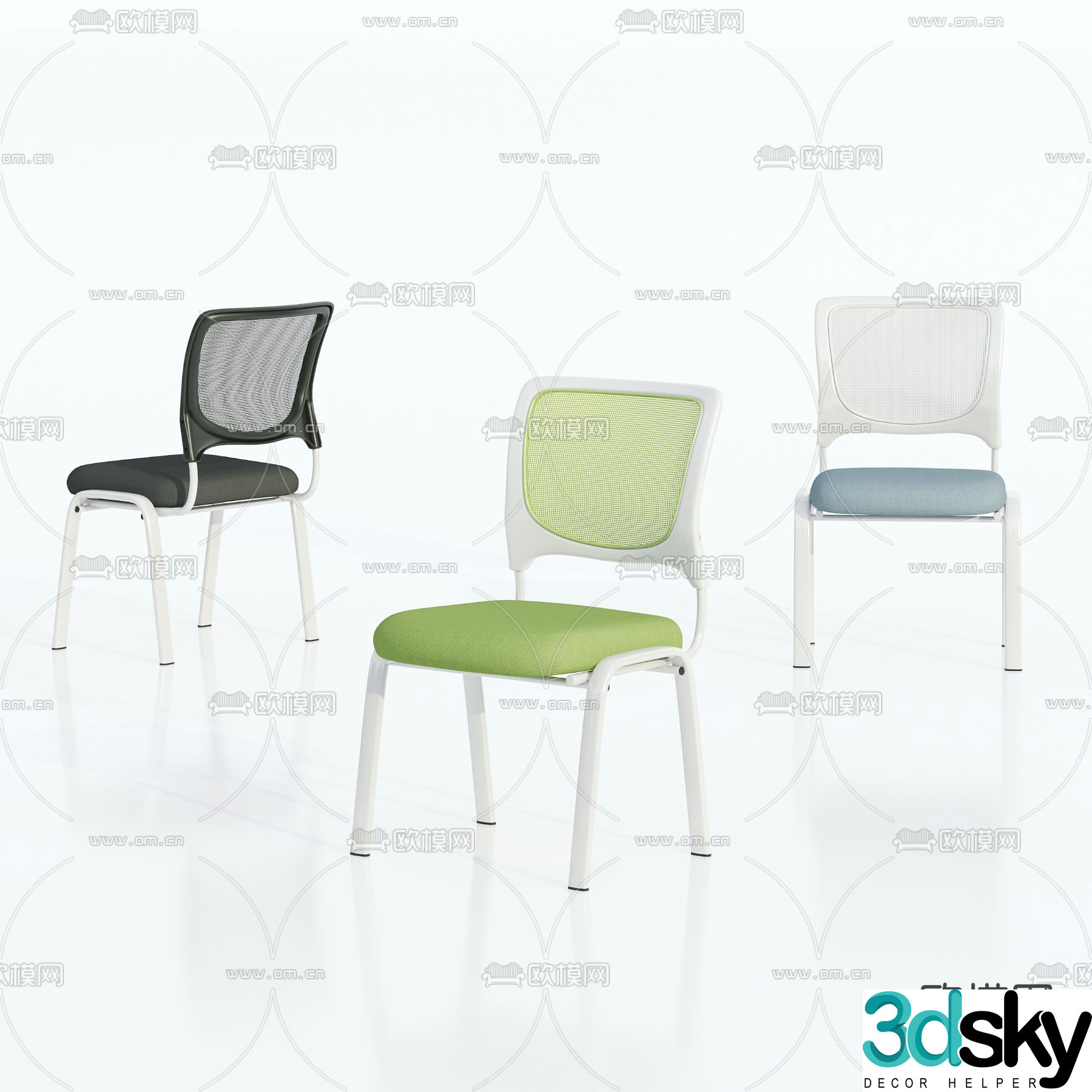 Office chair staff chair training chair 3d model
