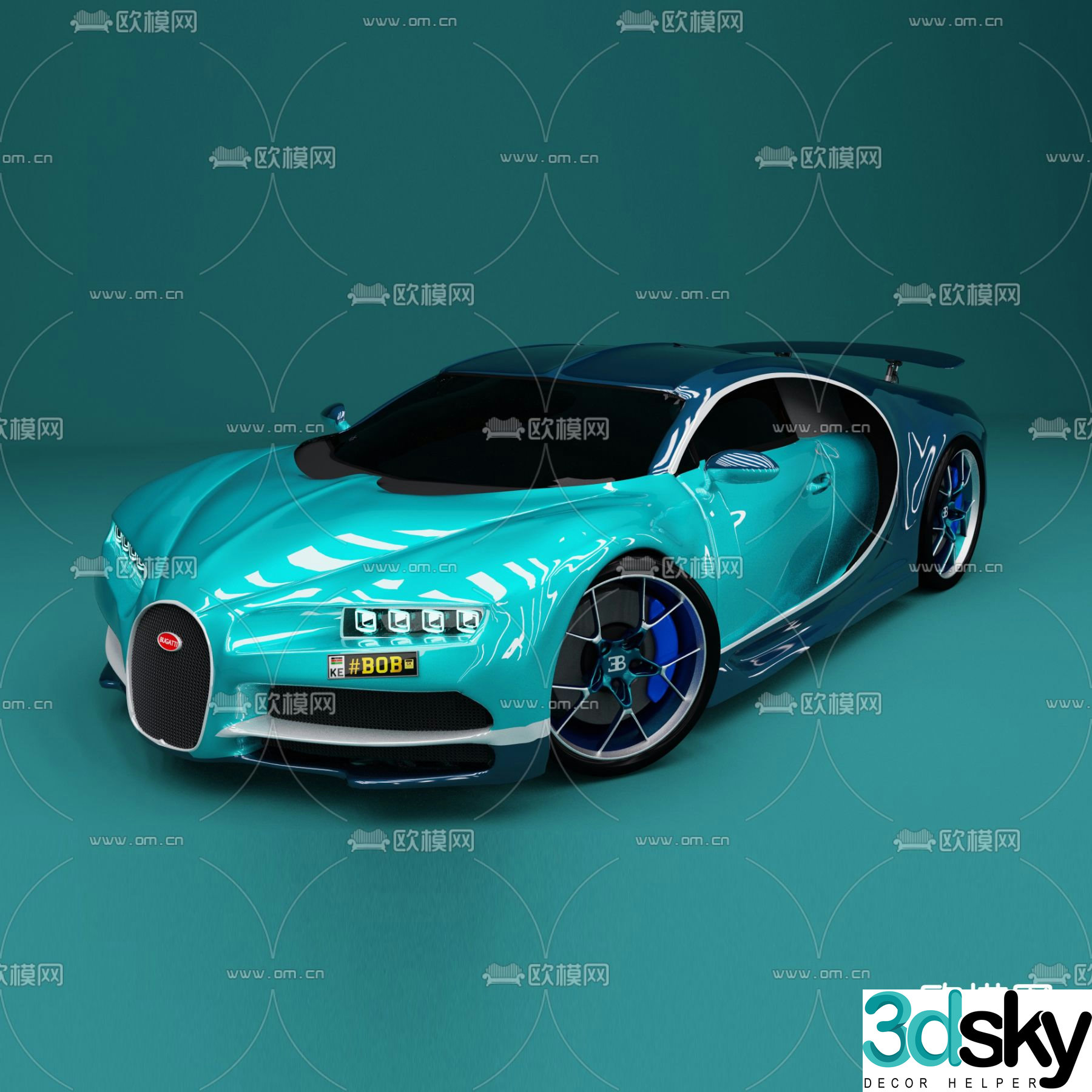 Modern Bugatti Veyron supercar free 3d model