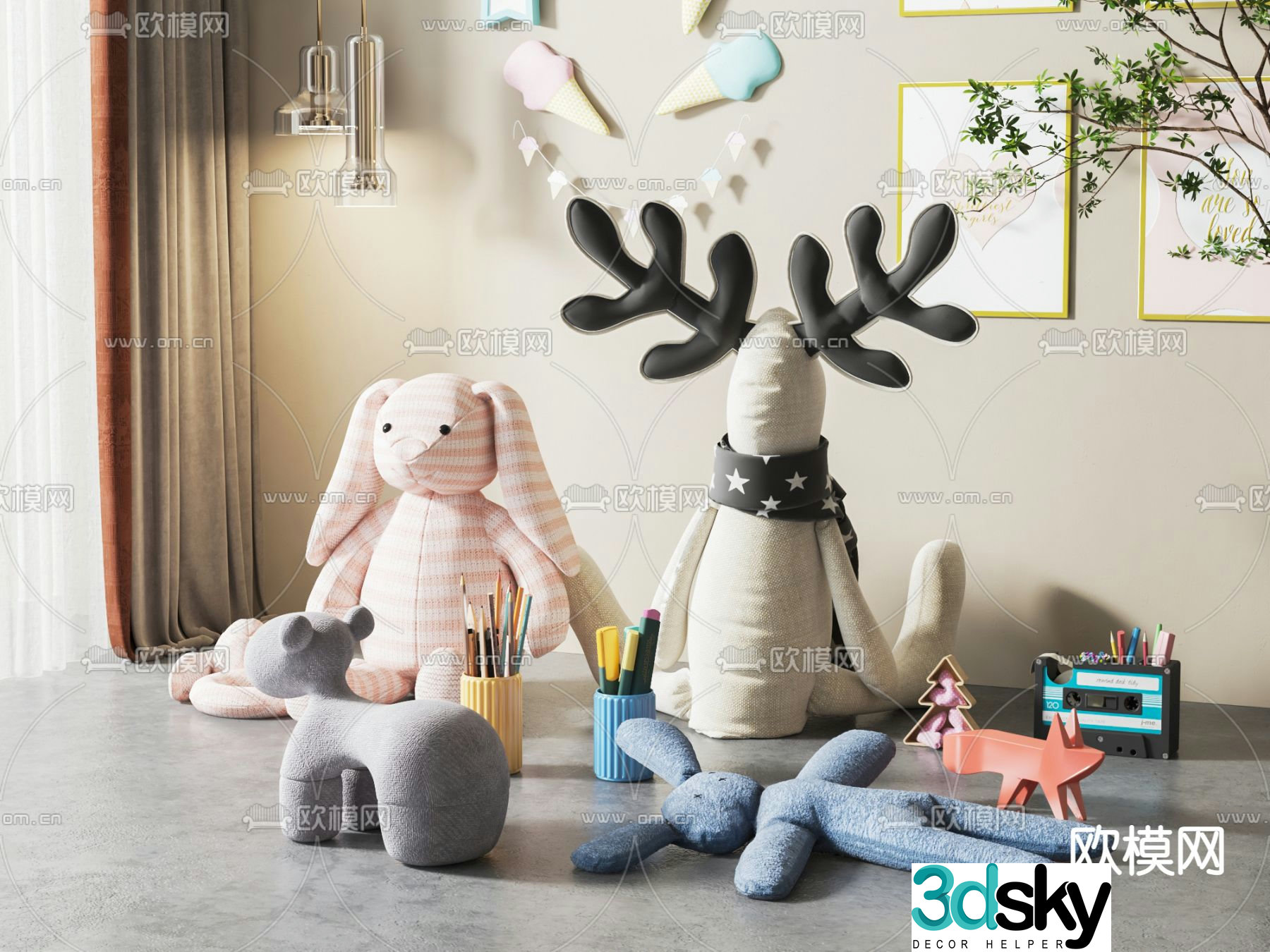 cartoon animal doll doll toy 3d model