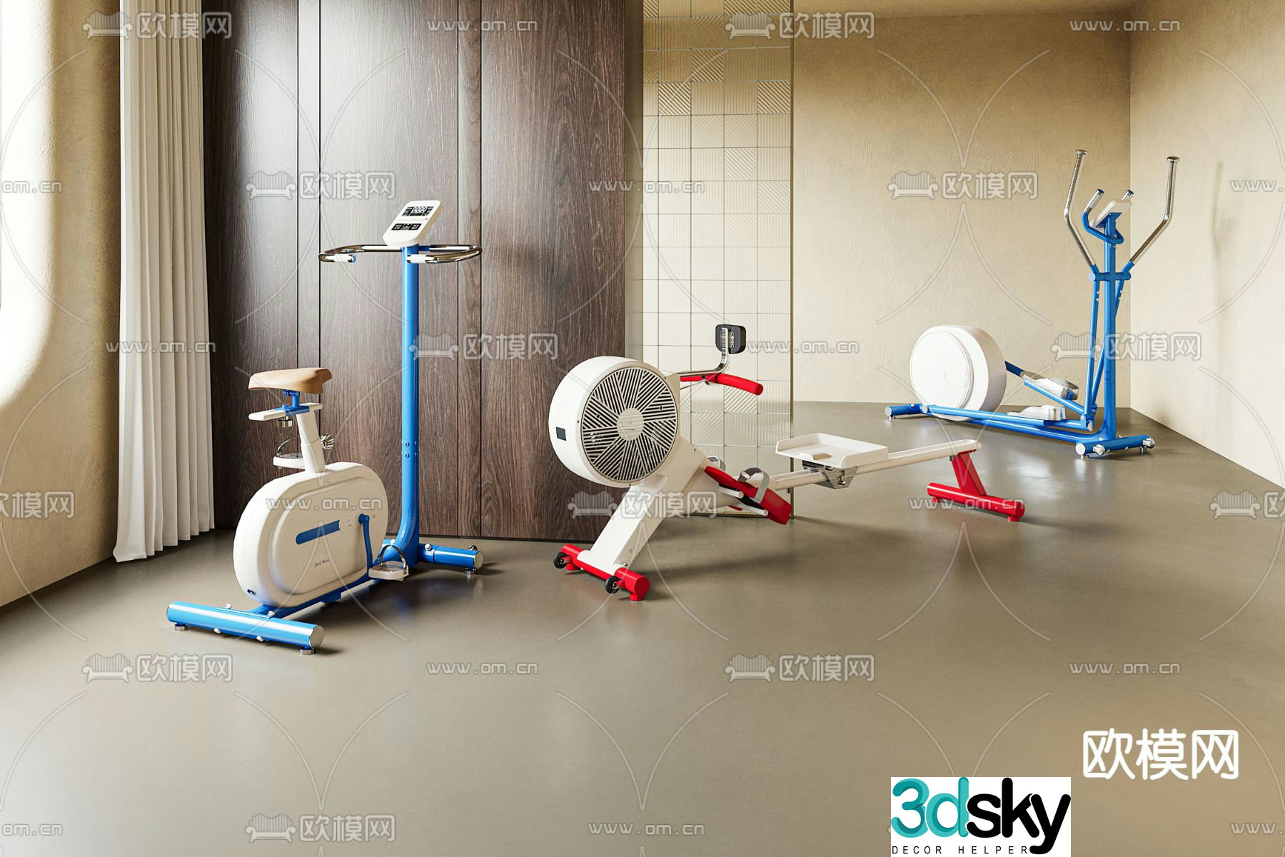 Spinning bike fitness equipment 3d model
