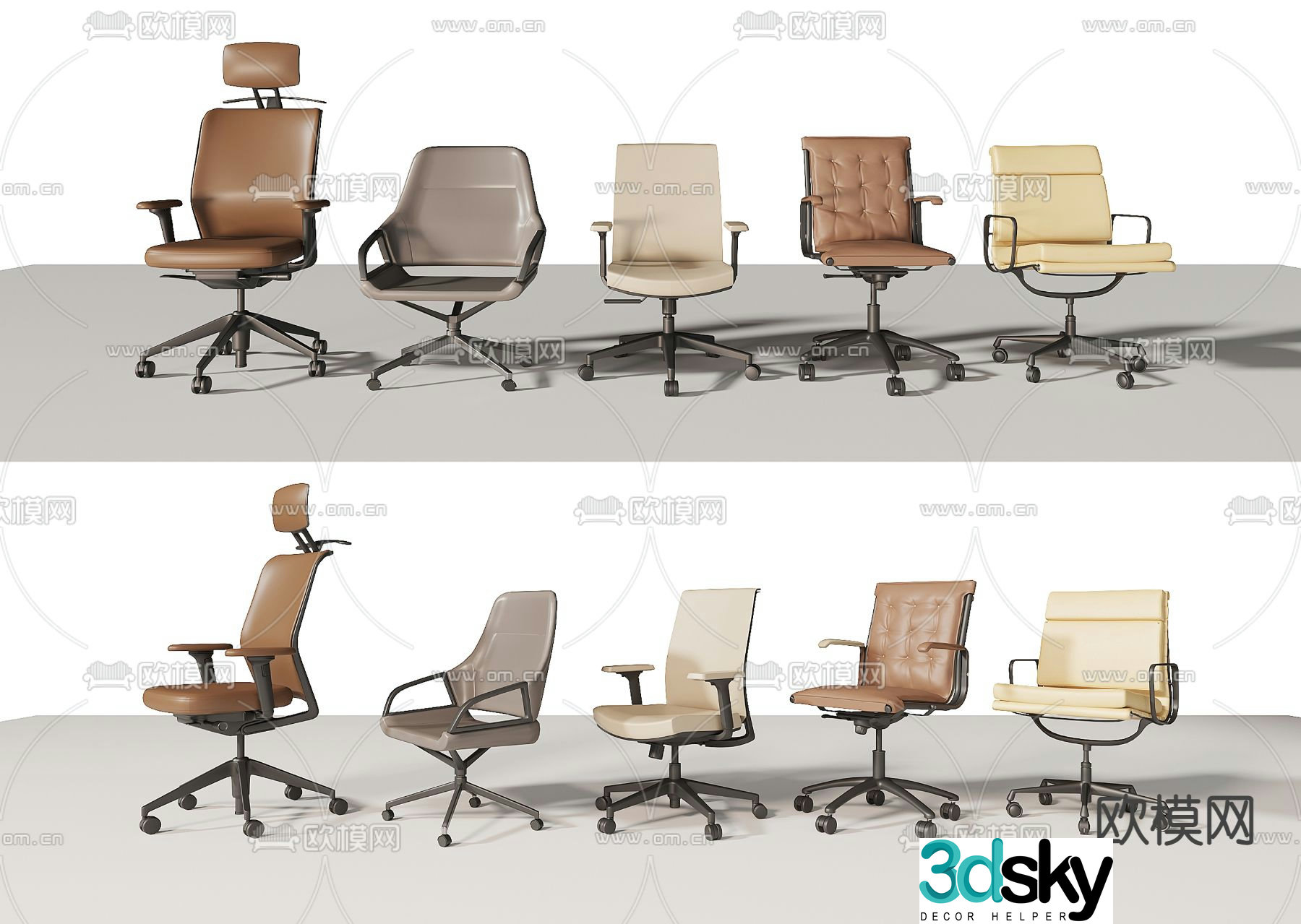 Staff chair executive chair office chair 3d model