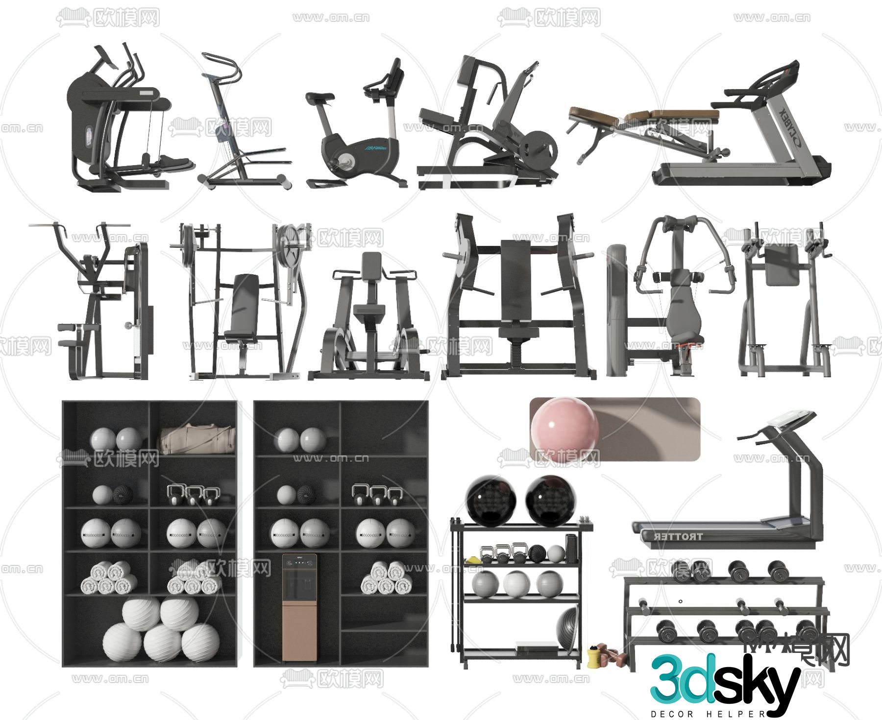 Sports equipment fitness equipment treadmill 3d model