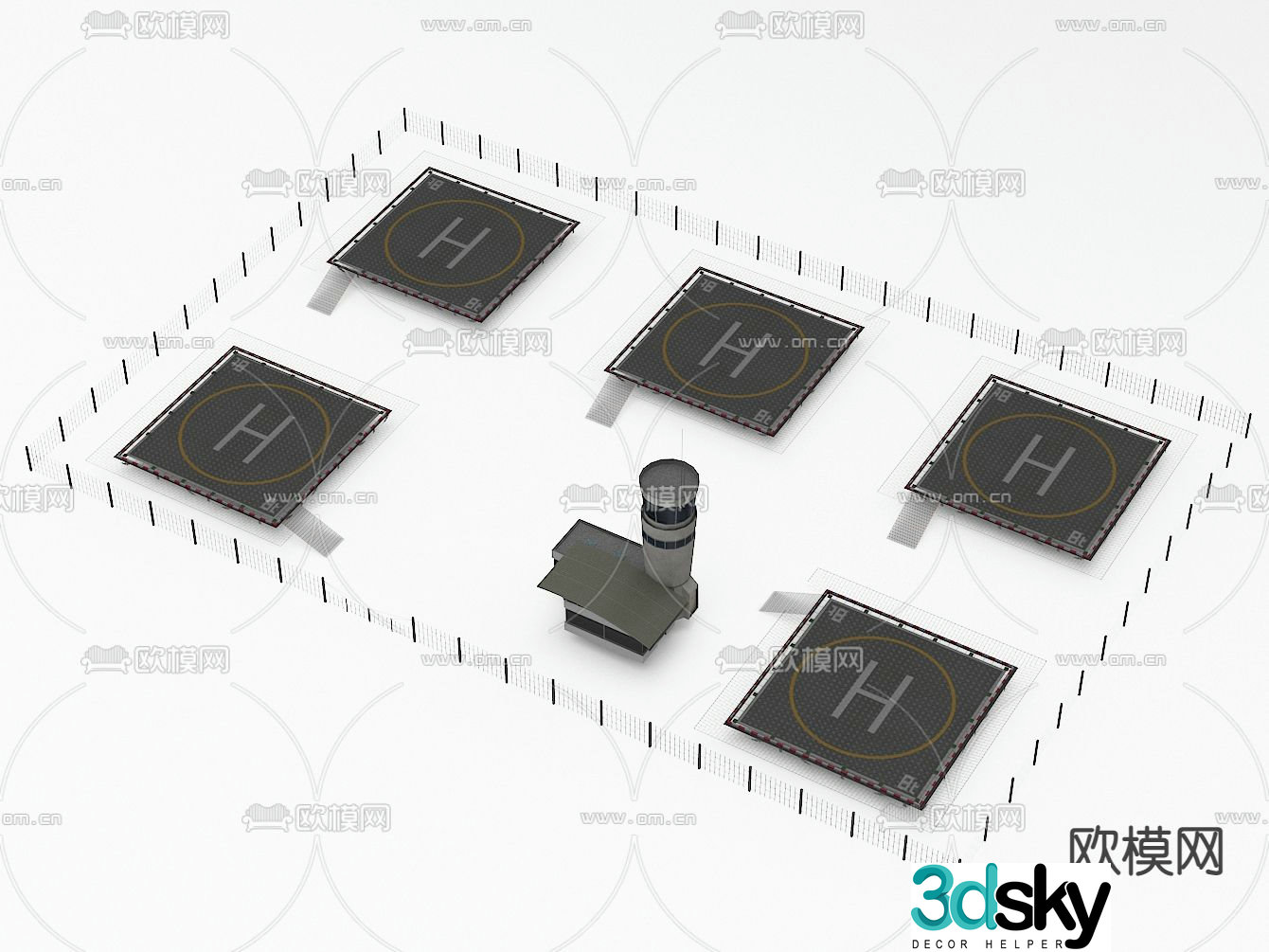 Modern helipad 3d model