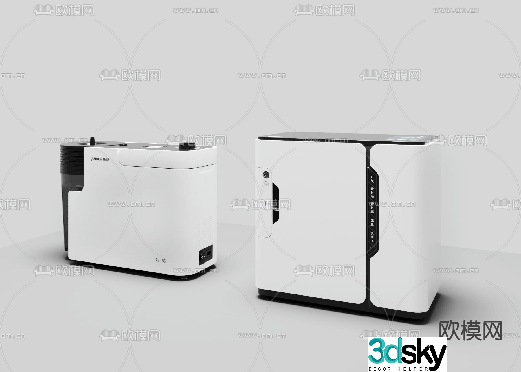 Modern oxygen concentrator 3d model