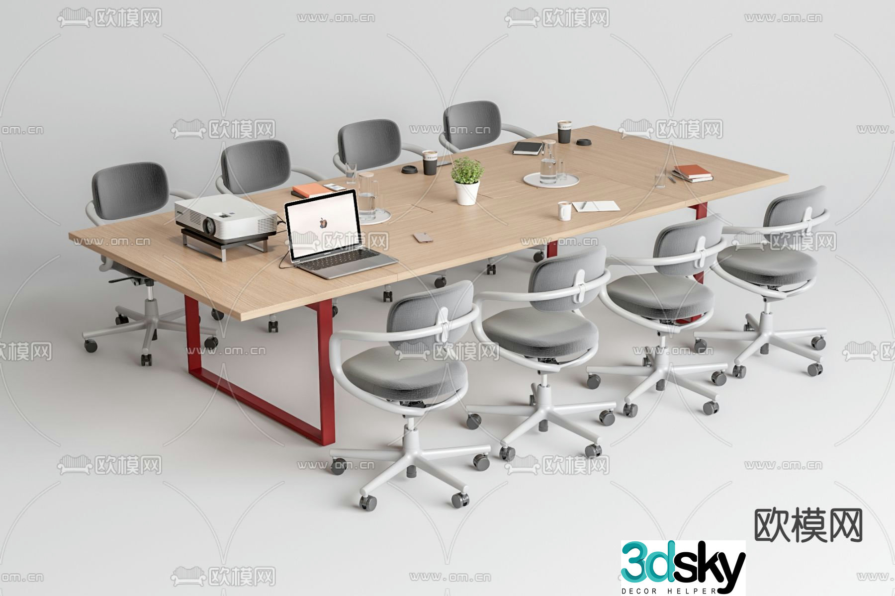 Conference tables and chairs conference table 3d model