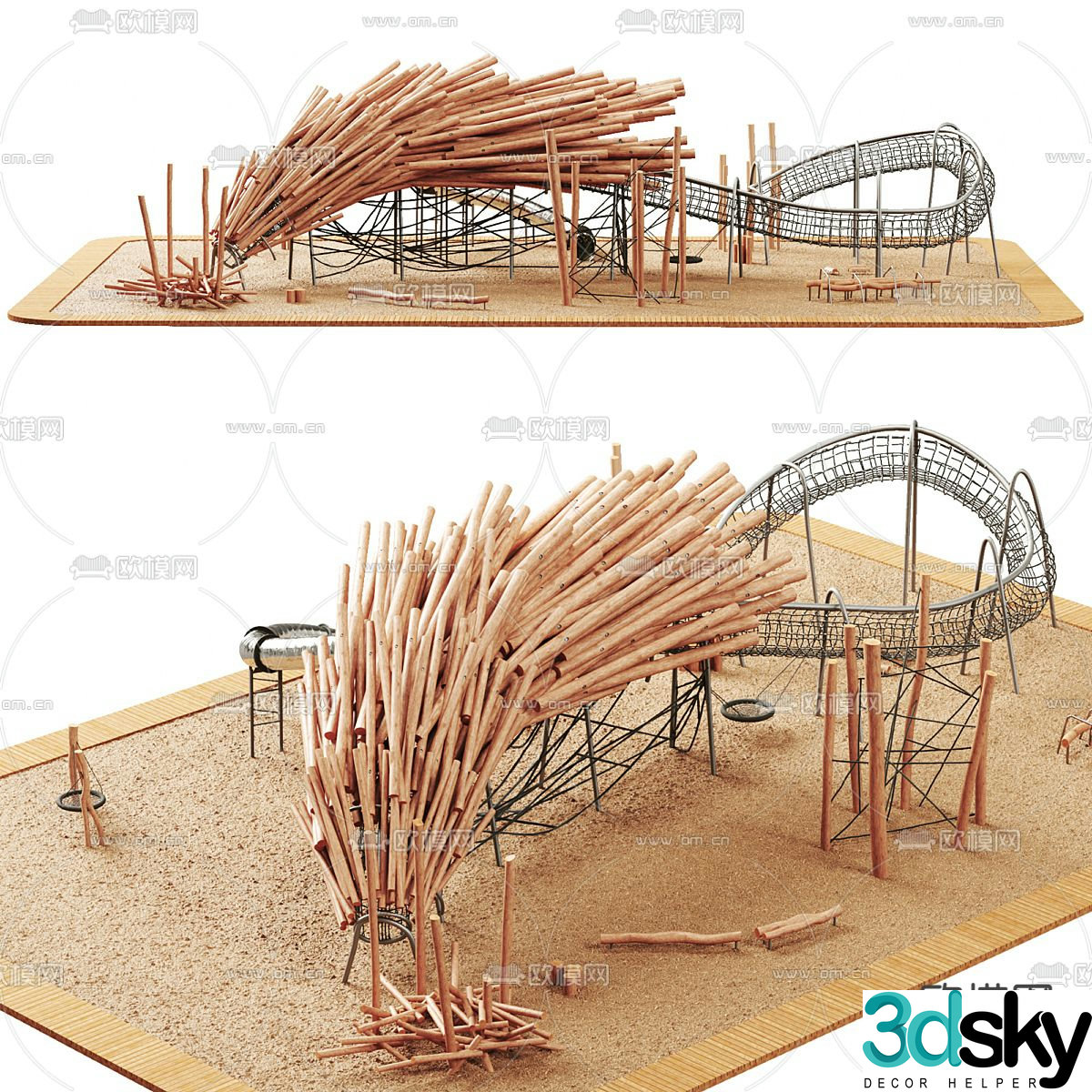 Children's play equipment slide 3d model