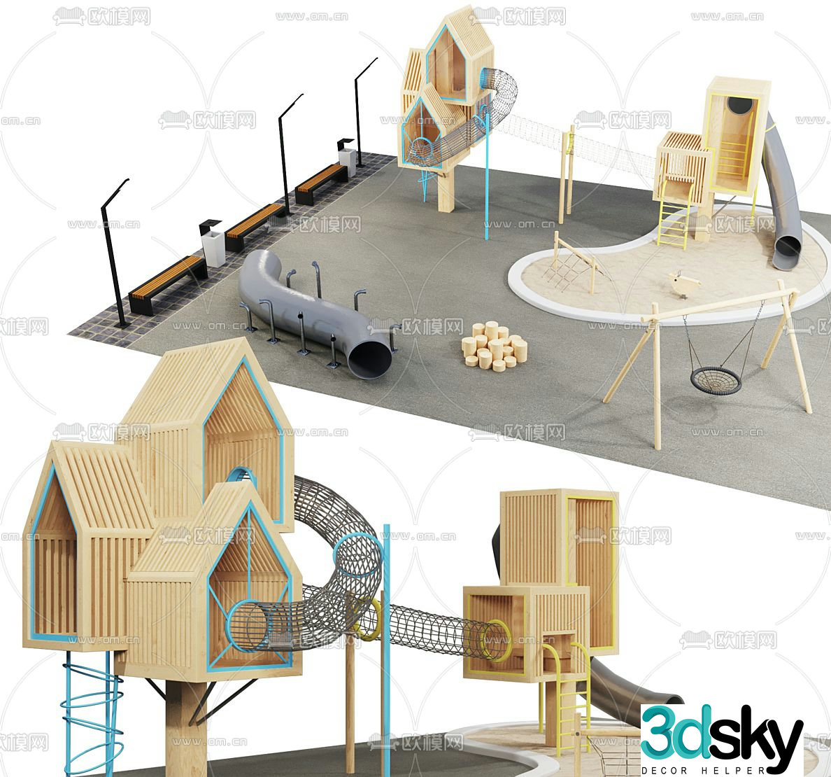 Treehouse rides 3d model