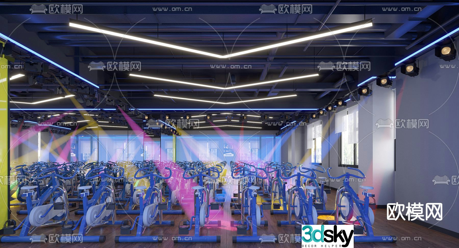 Modern gym 3d model