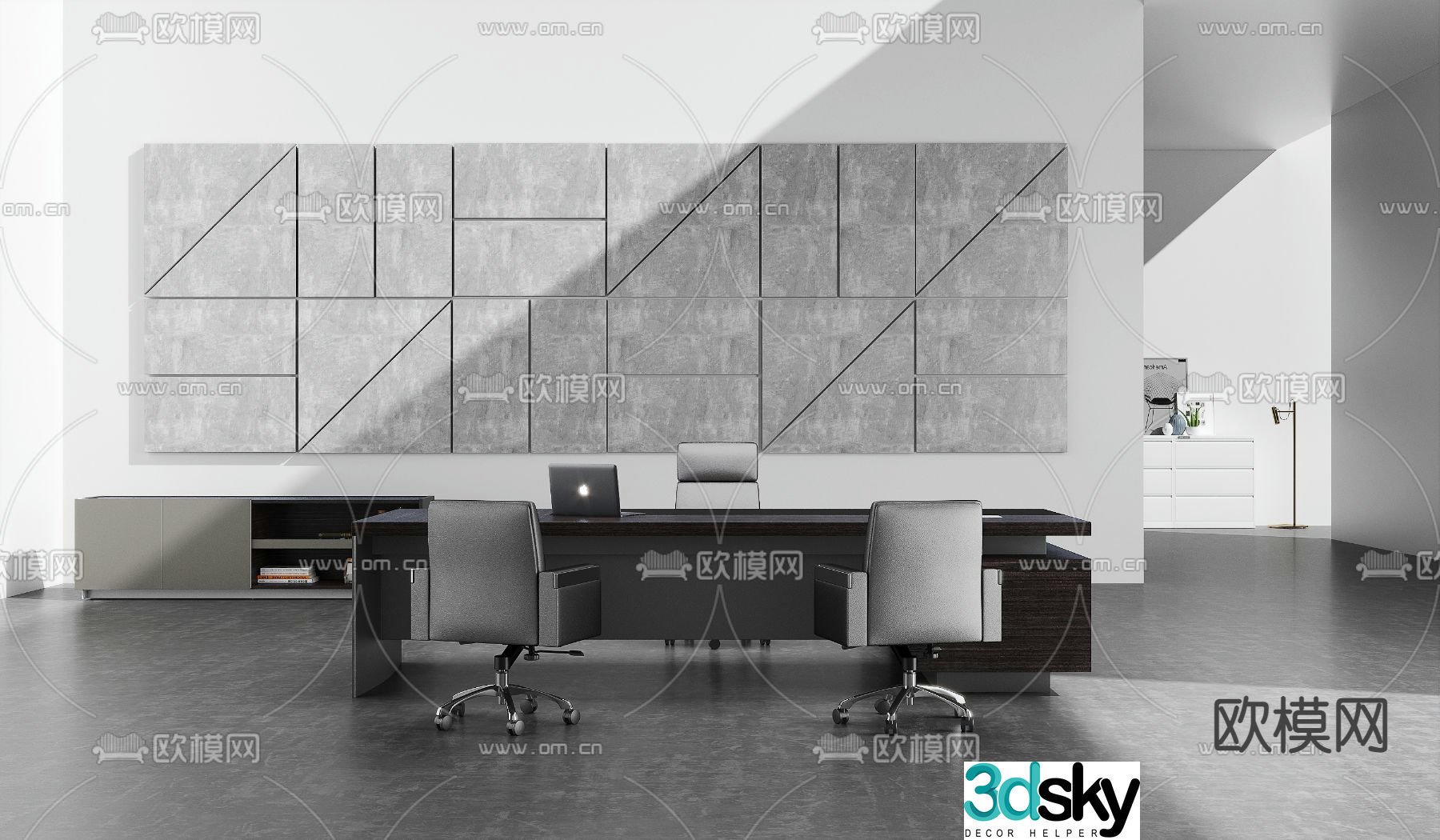 Manager’s desk desk chairs 3d model