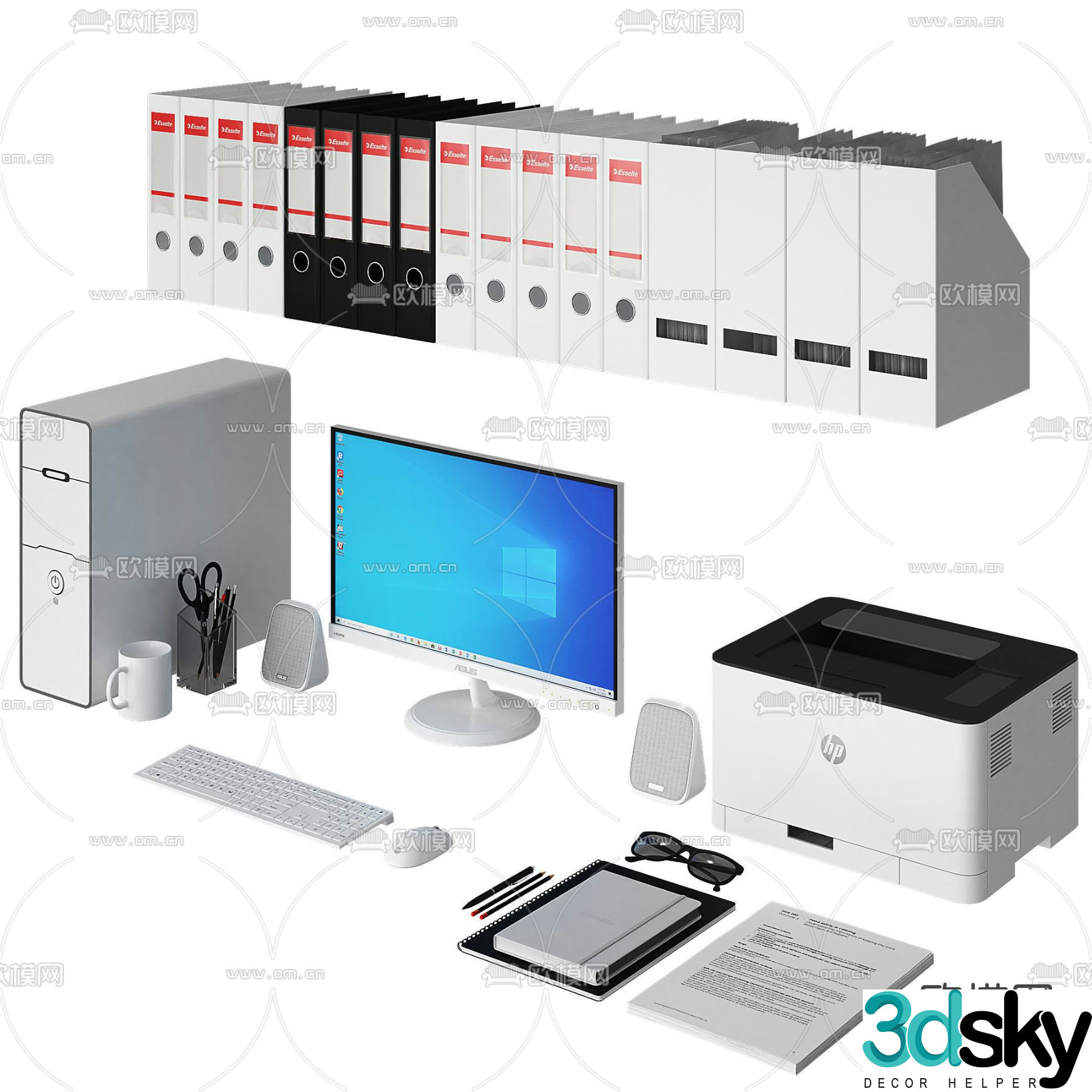 folder computer office supplies 3d model