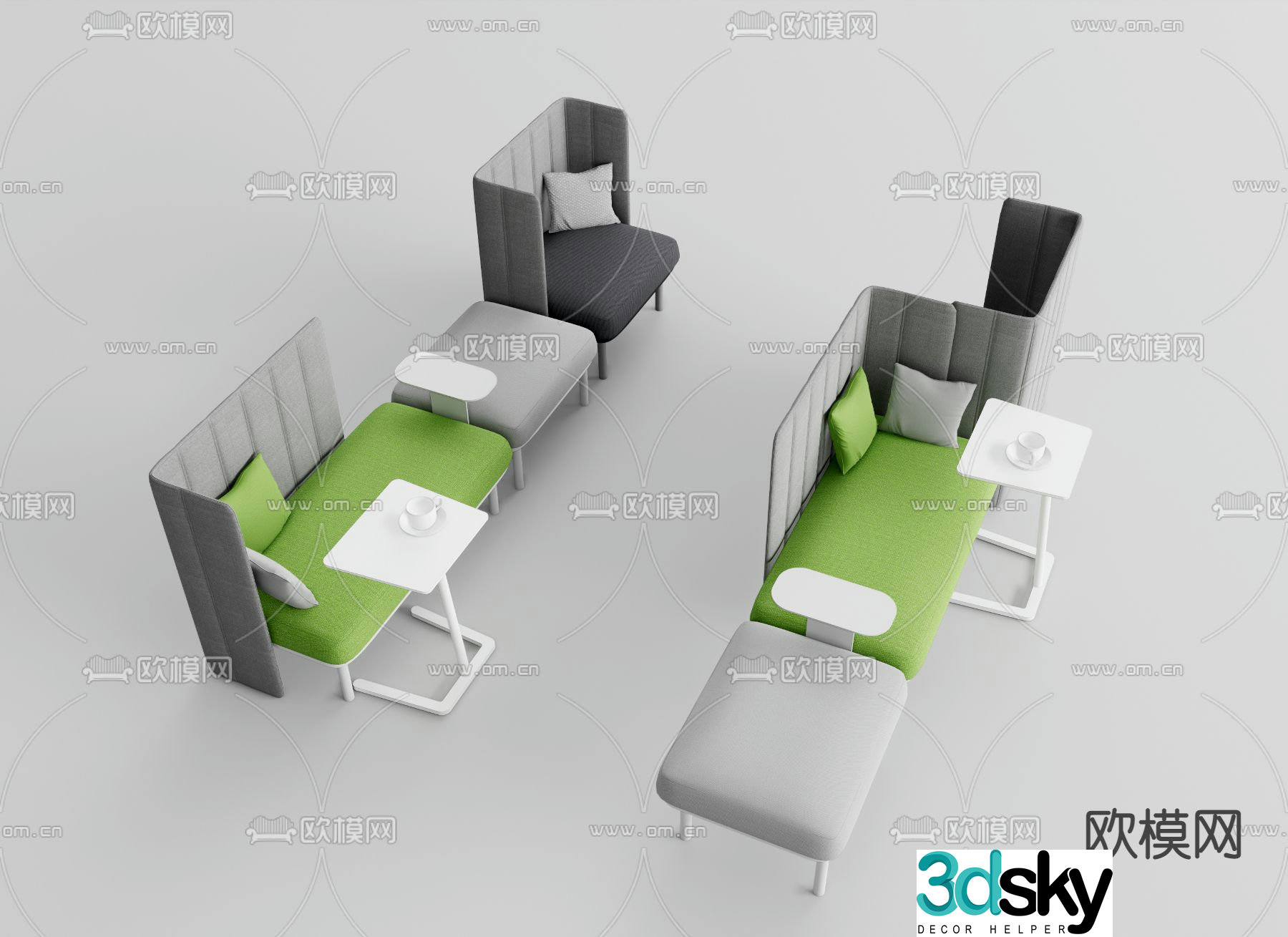 Office sofa negotiation sofa 3d model