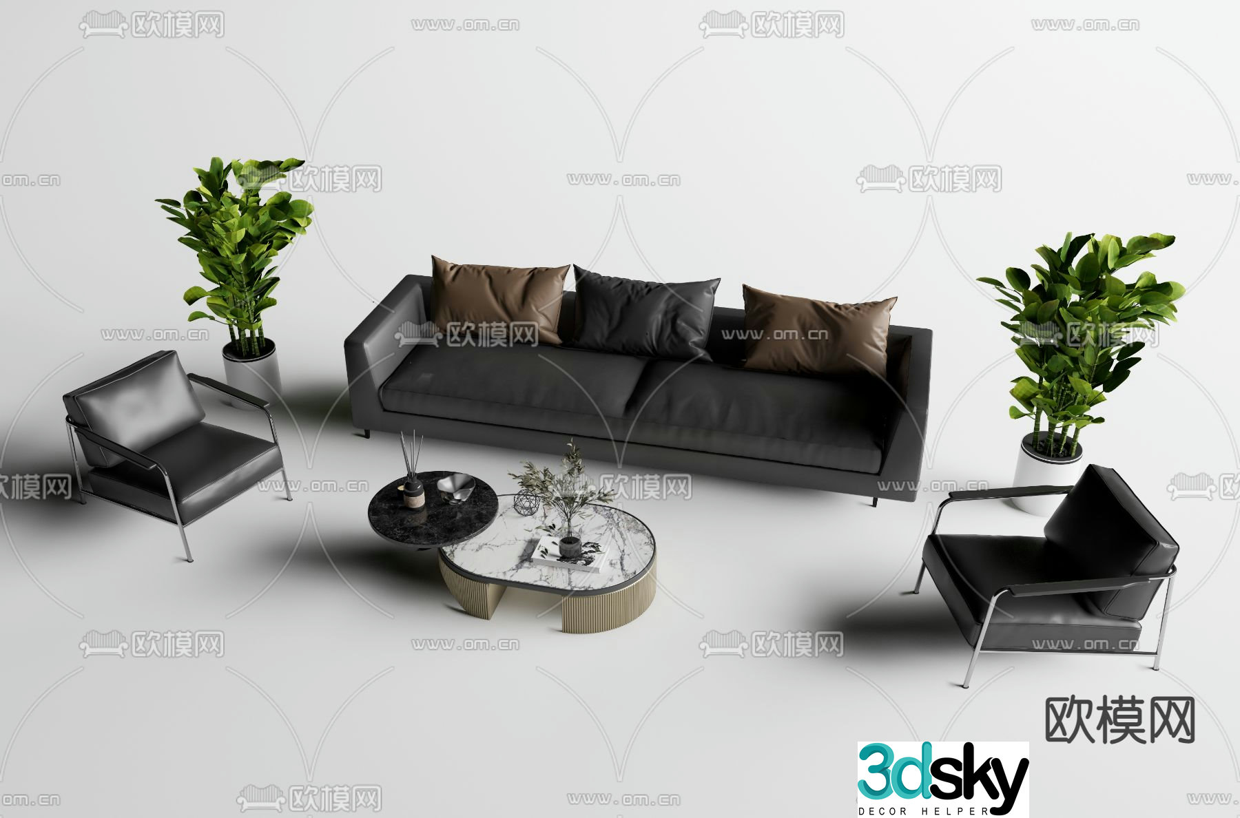 Modern office sofa 3d model