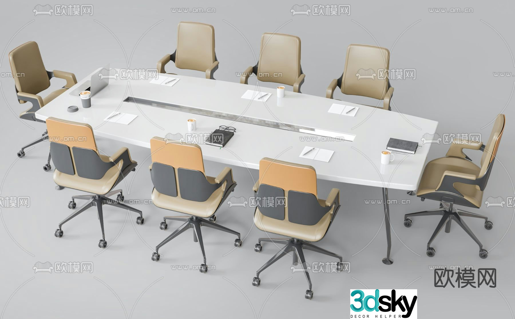 Conference tables and chairs conference table 3d model