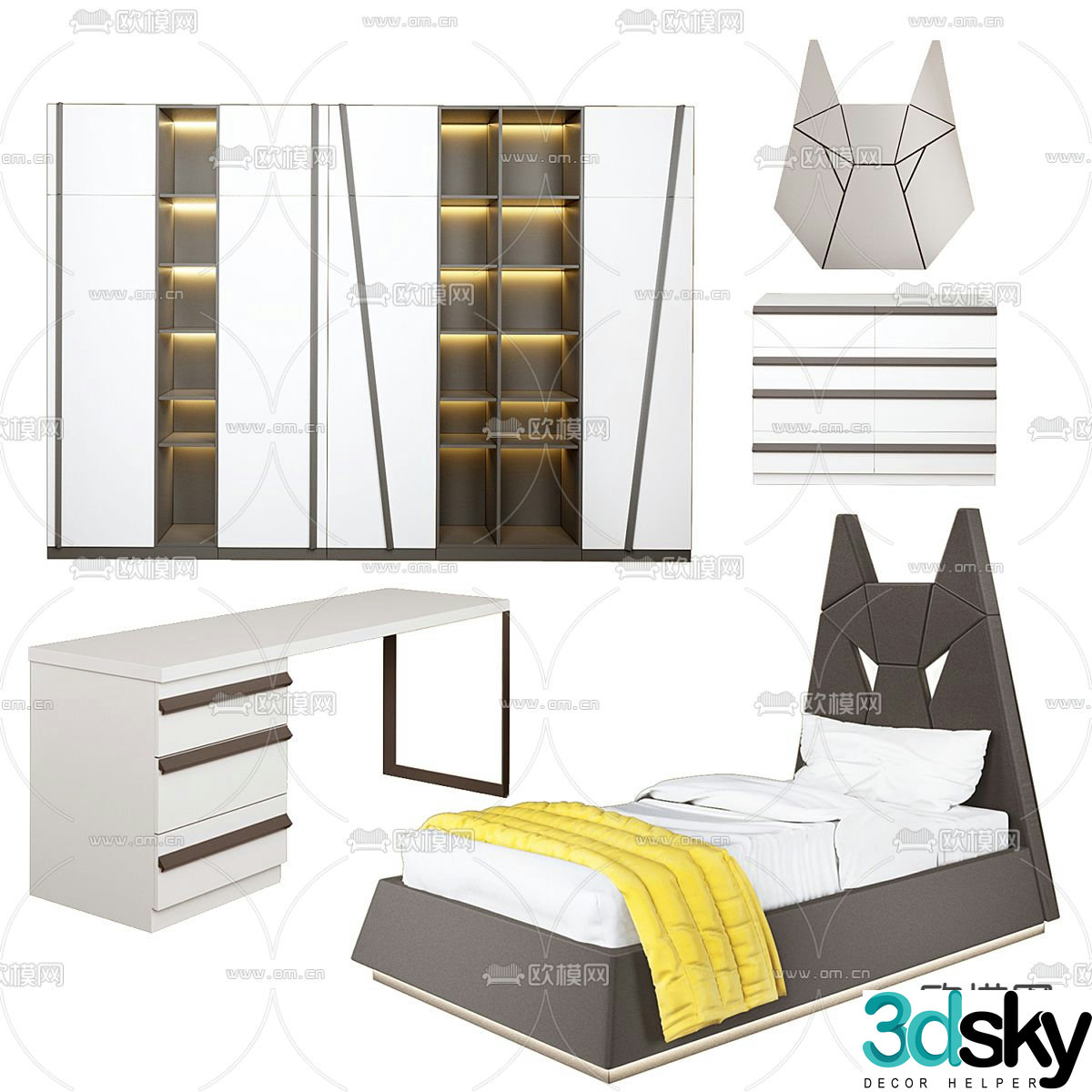 ARBUZOV Batman children’s bed 3d model