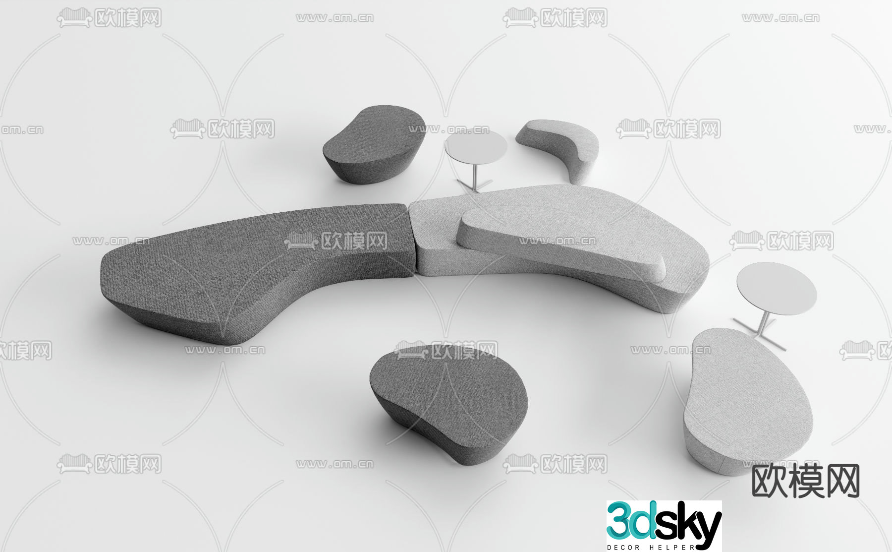 Office sofa negotiation sofa 3d model