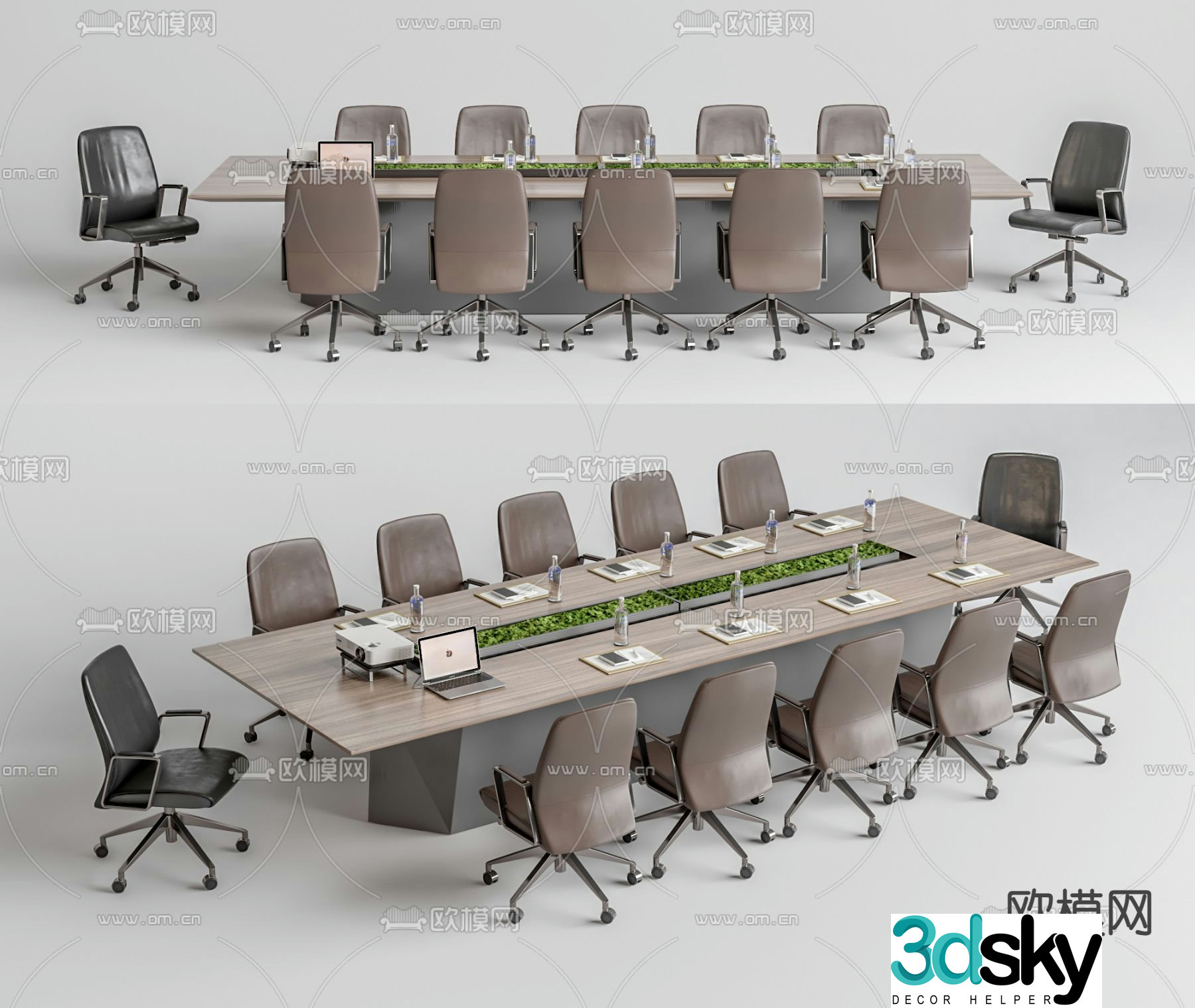 Conference tables and chairs conference table 3d model
