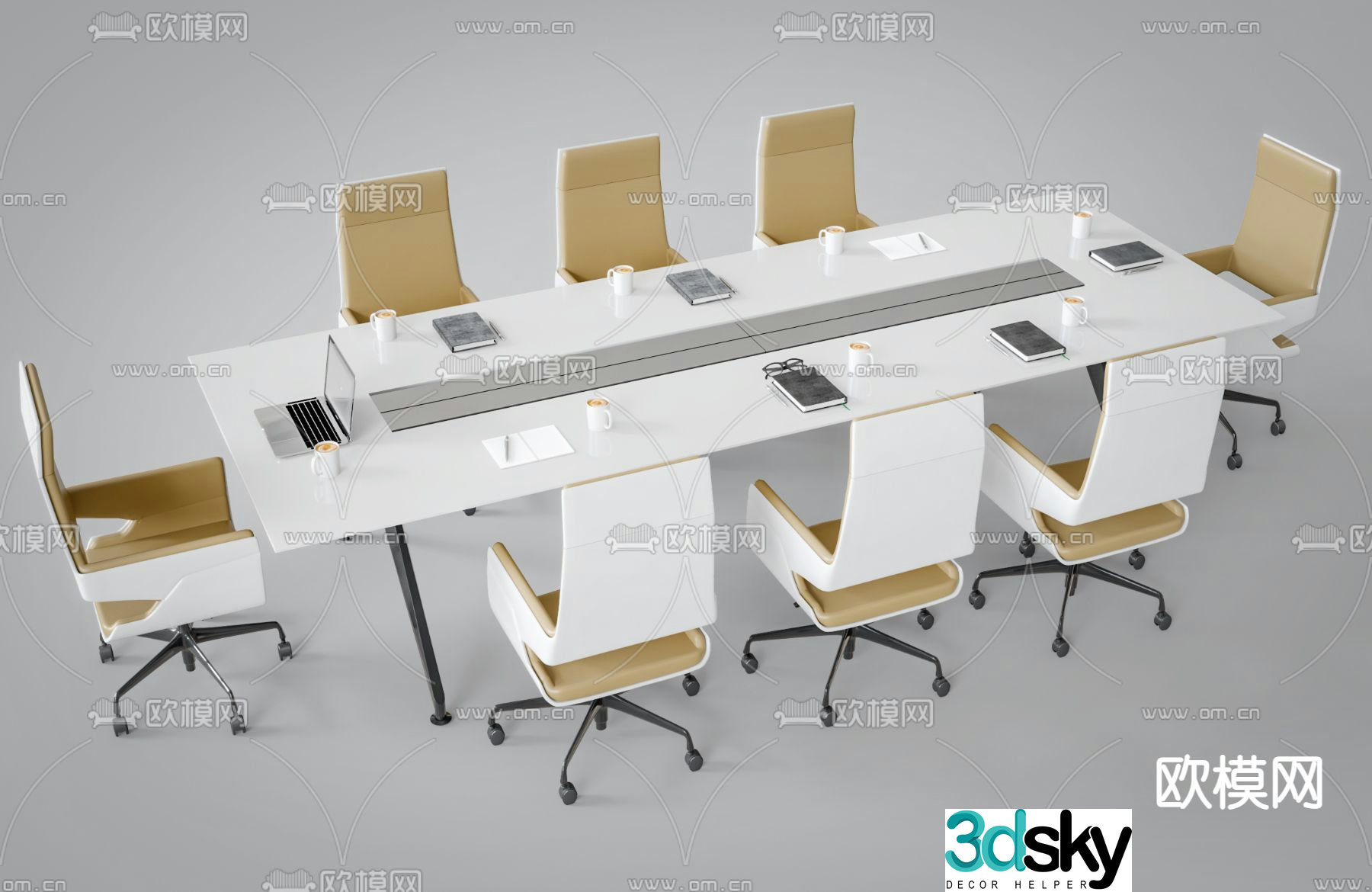 Conference tables and chairs conference table 3d model