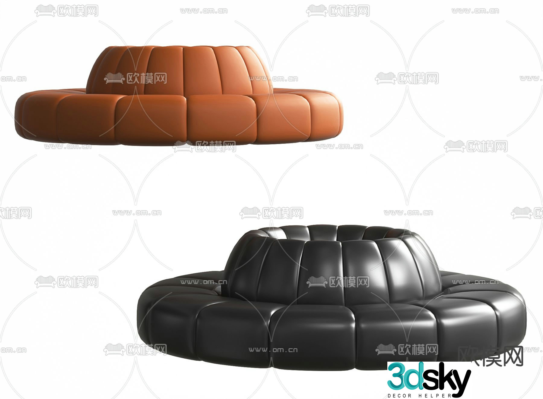 round sofa public sofa 3d model