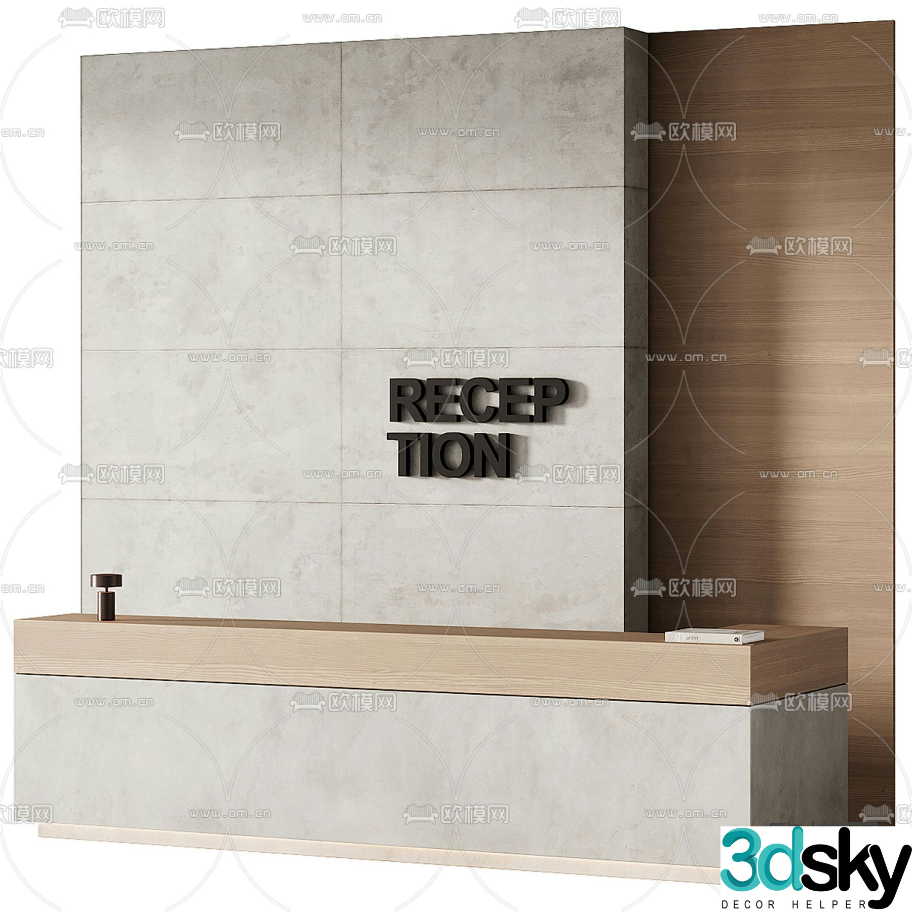 service desk front desk reception desk 3d model