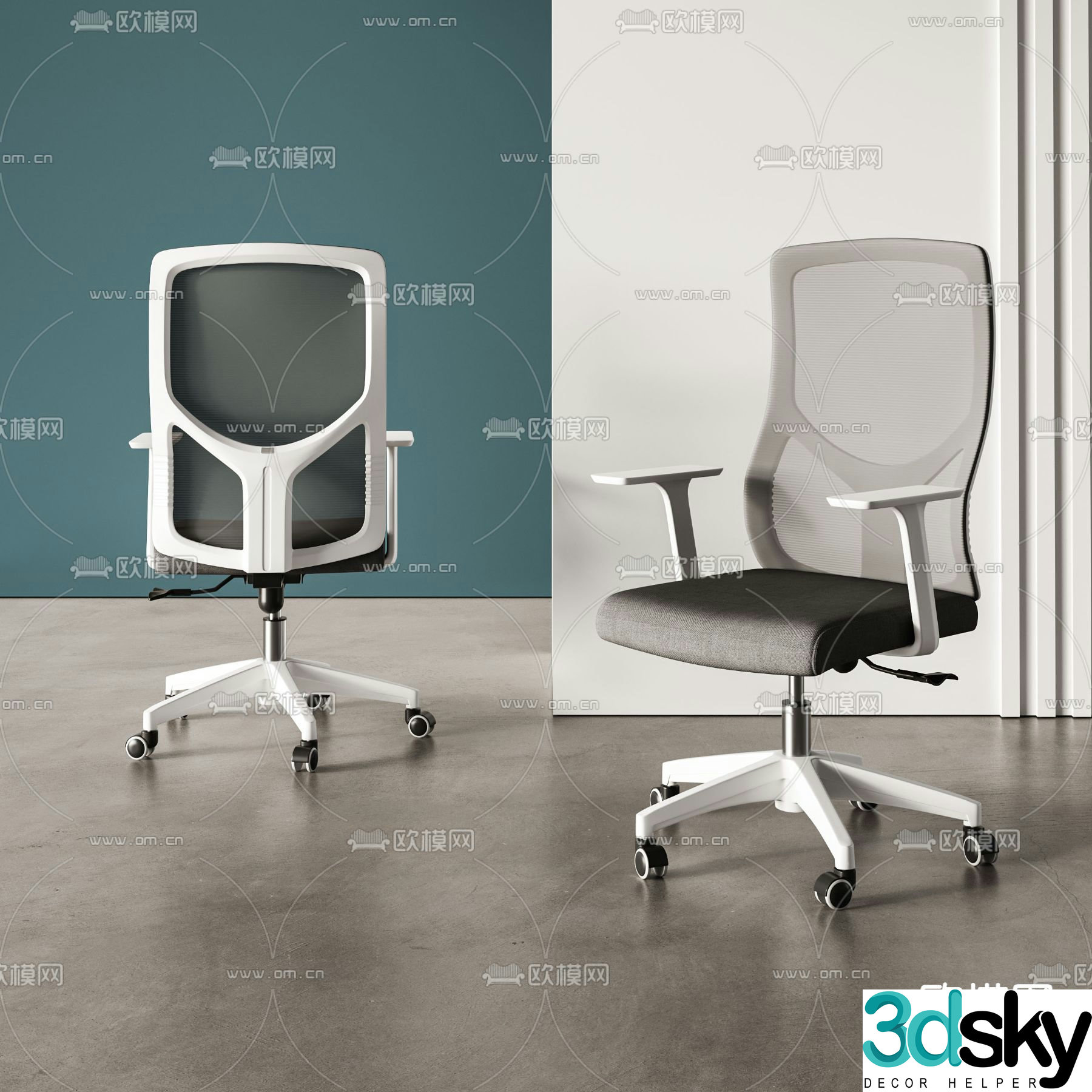 Office chair staff chair 3d model