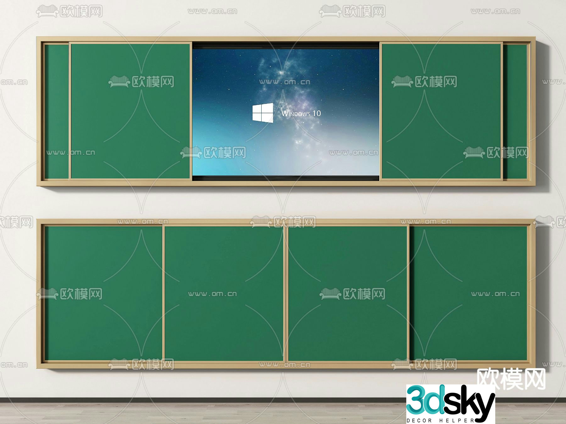 Multimedia blackboard sliding blackboard 3d model