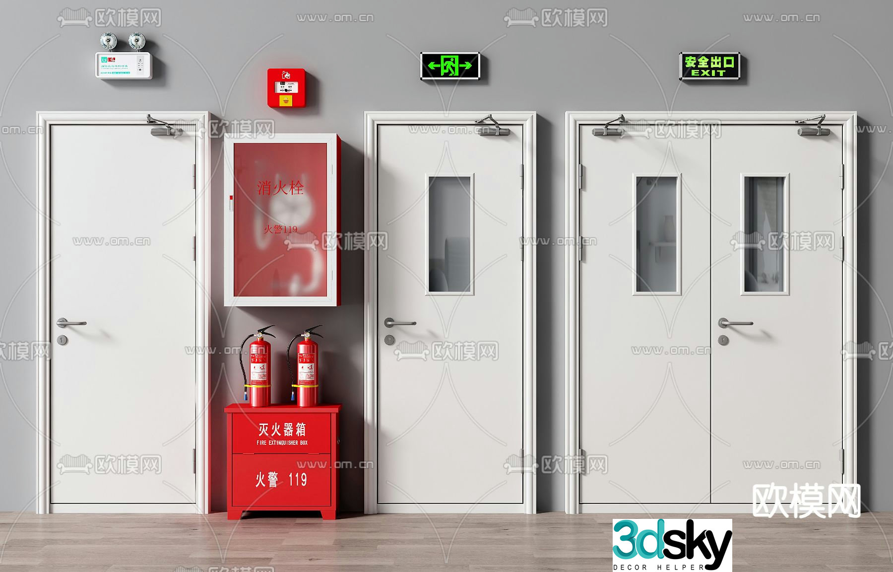 fire door fire door fire hydrant 3d model