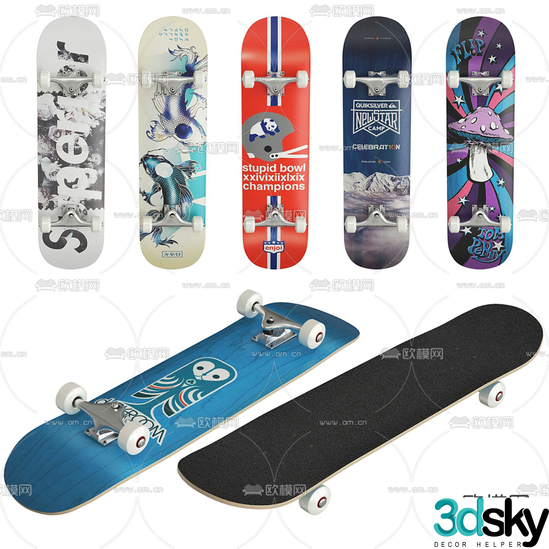 Skateboard graffiti skateboard 3d model