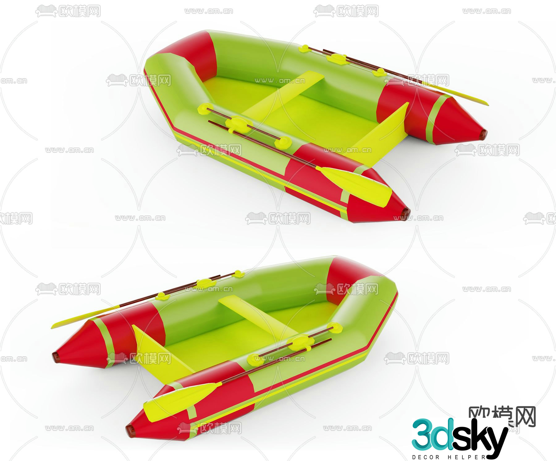 Inflatable lifeboat inflatable boat 3d model