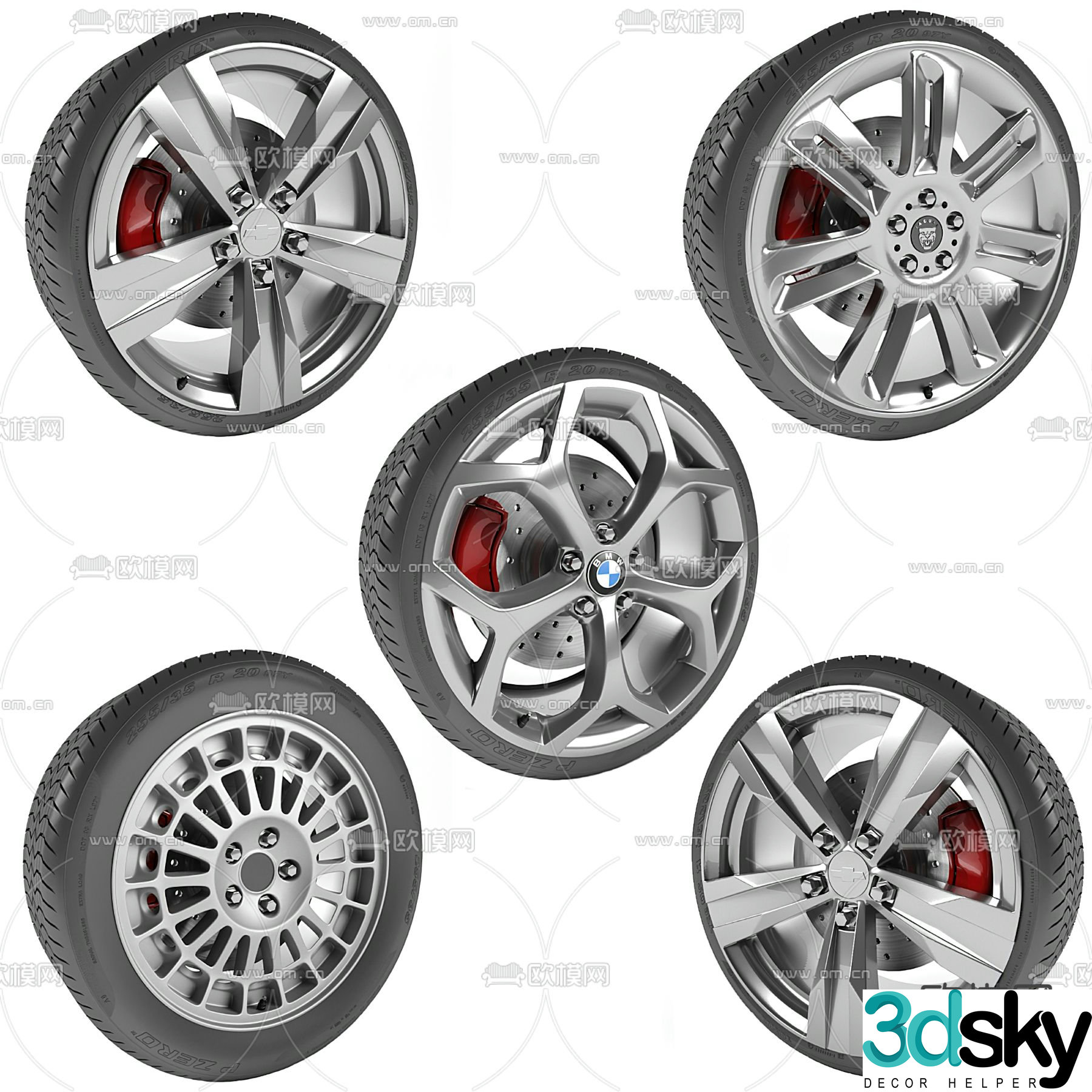 car tire hub 3d model