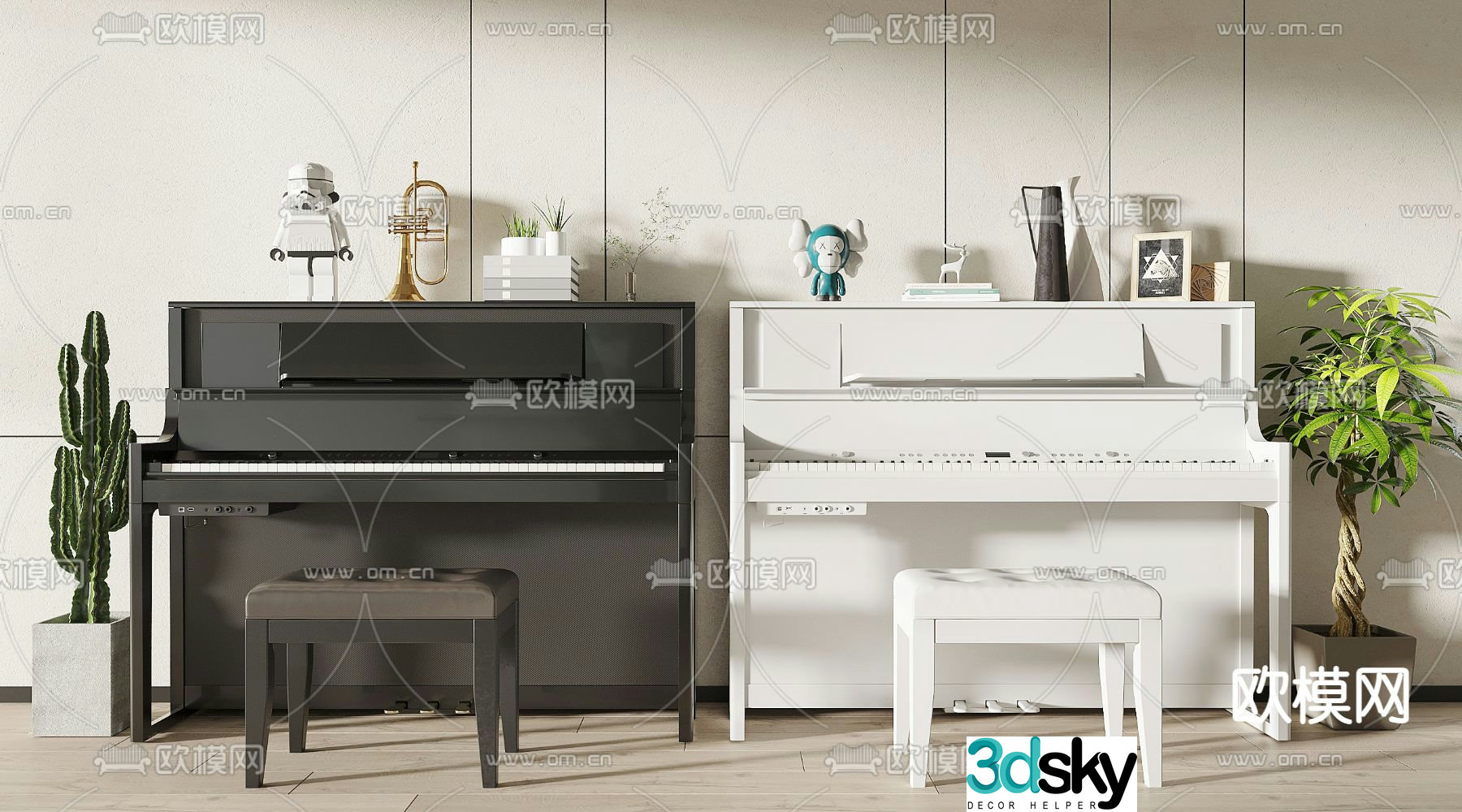 modern piano 3d model
