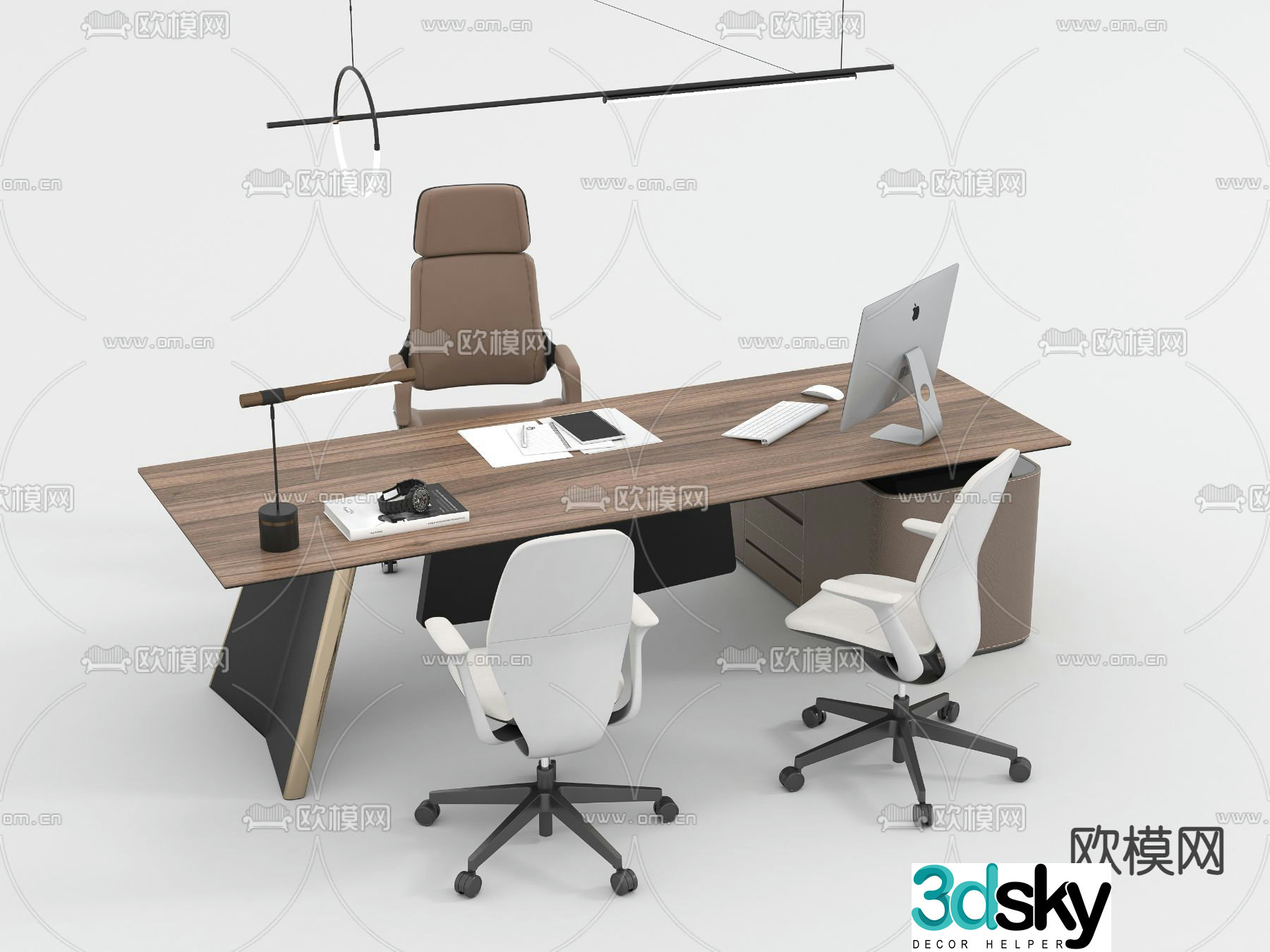 Modern desk desk 3d model