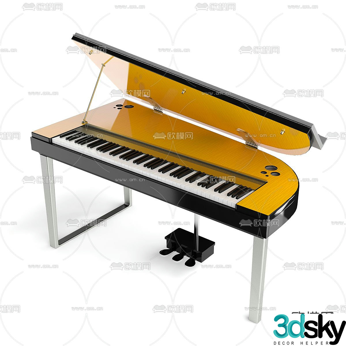 Yamaha upright piano 3d model
