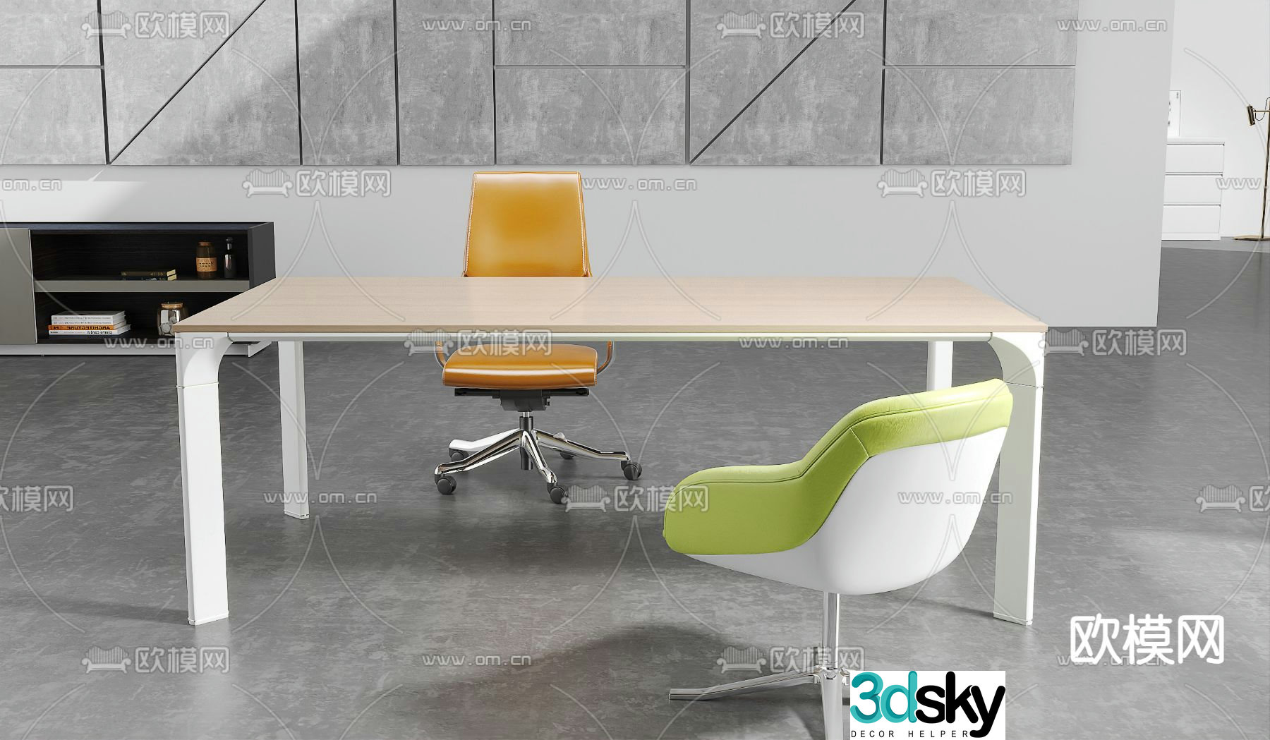 Small conference table negotiation table 3d model