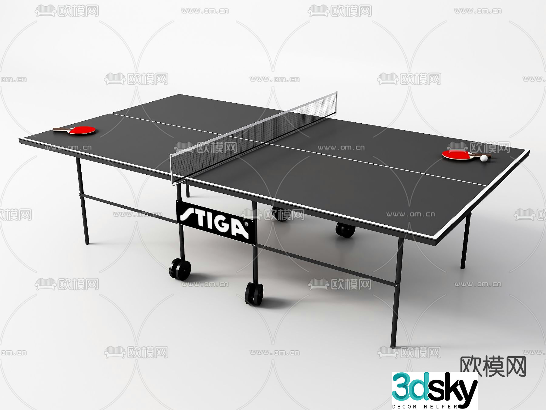 Modern table tennis table table tennis table 3d model