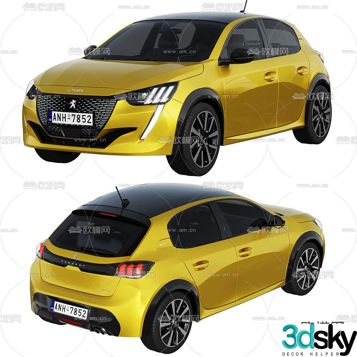 Peugeot sedan 3d model