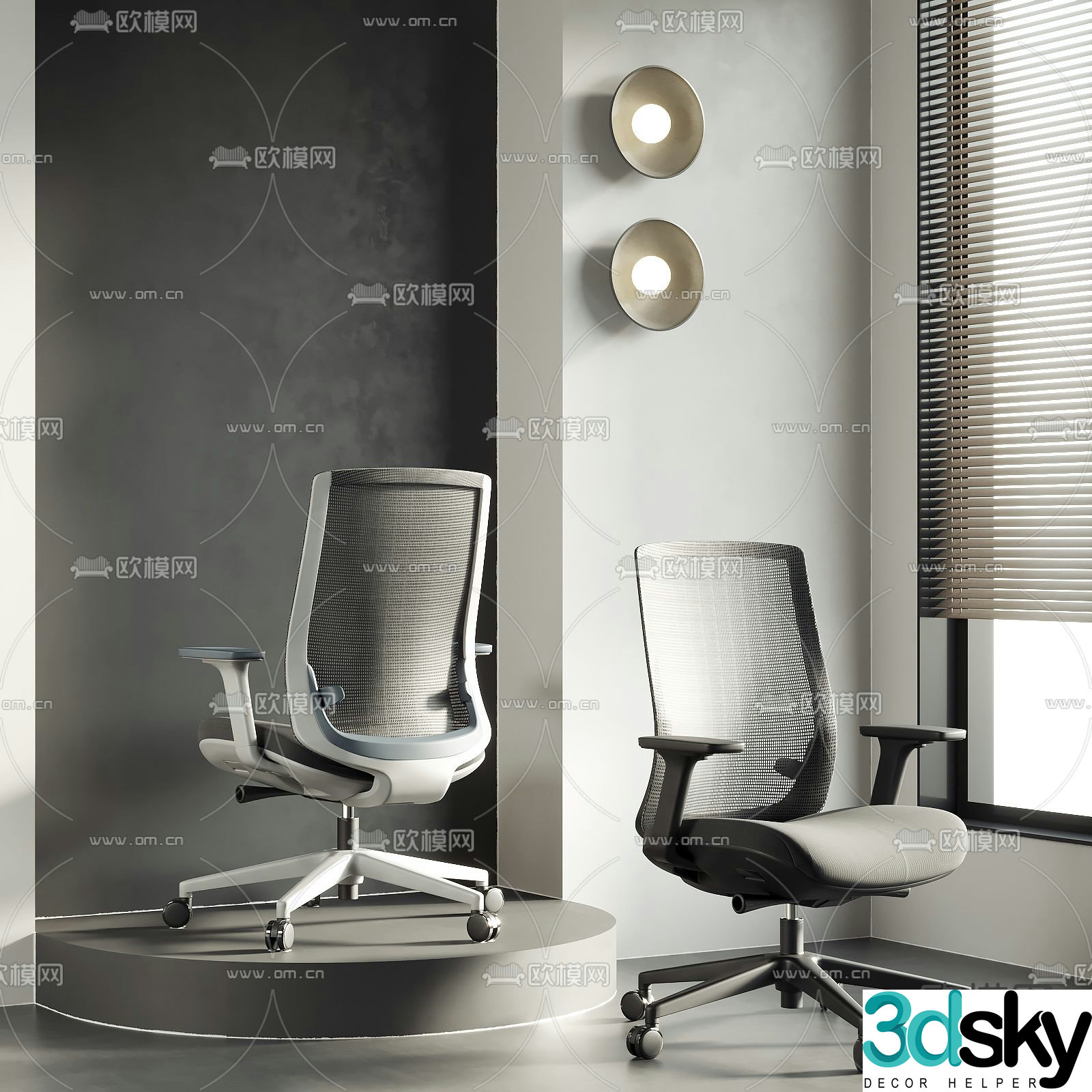 Office chair staff chair 3d model