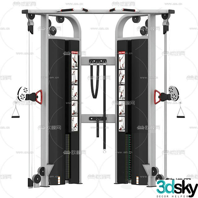 Modern creative metal fitness equipment free 3d model