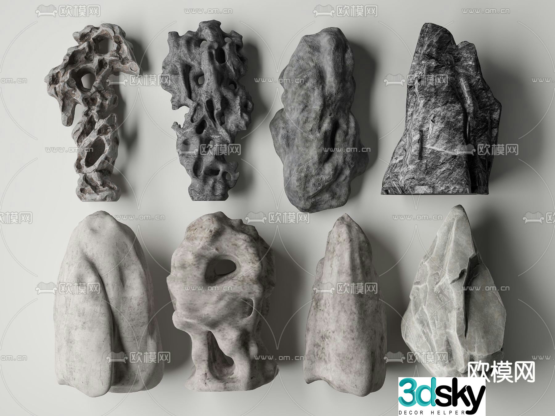 fake stone stones landscape stone stone 3d model