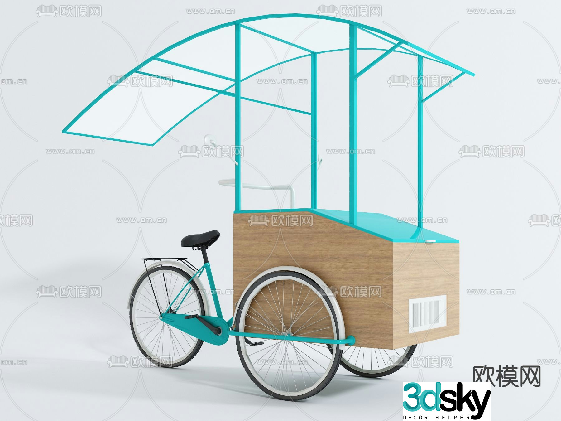 Ice cream truck tricycle 3d model
