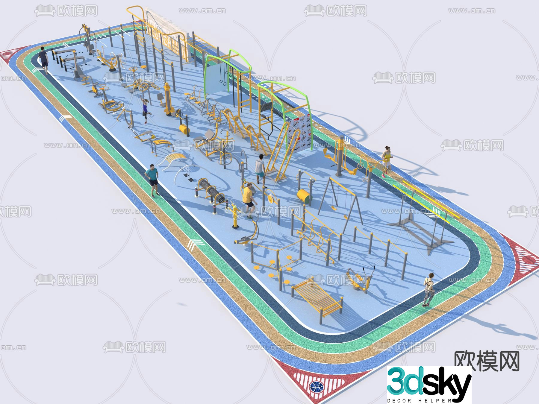 Outdoor fitness equipment 3d model