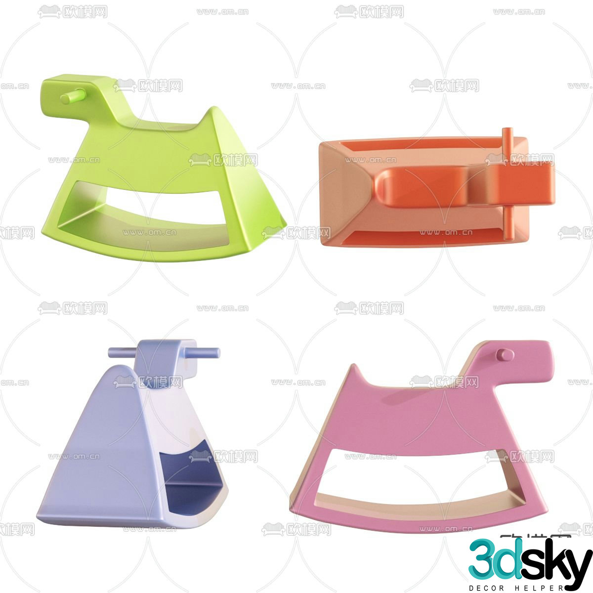 VONDOM children’s chair wooden horse chair 3d model