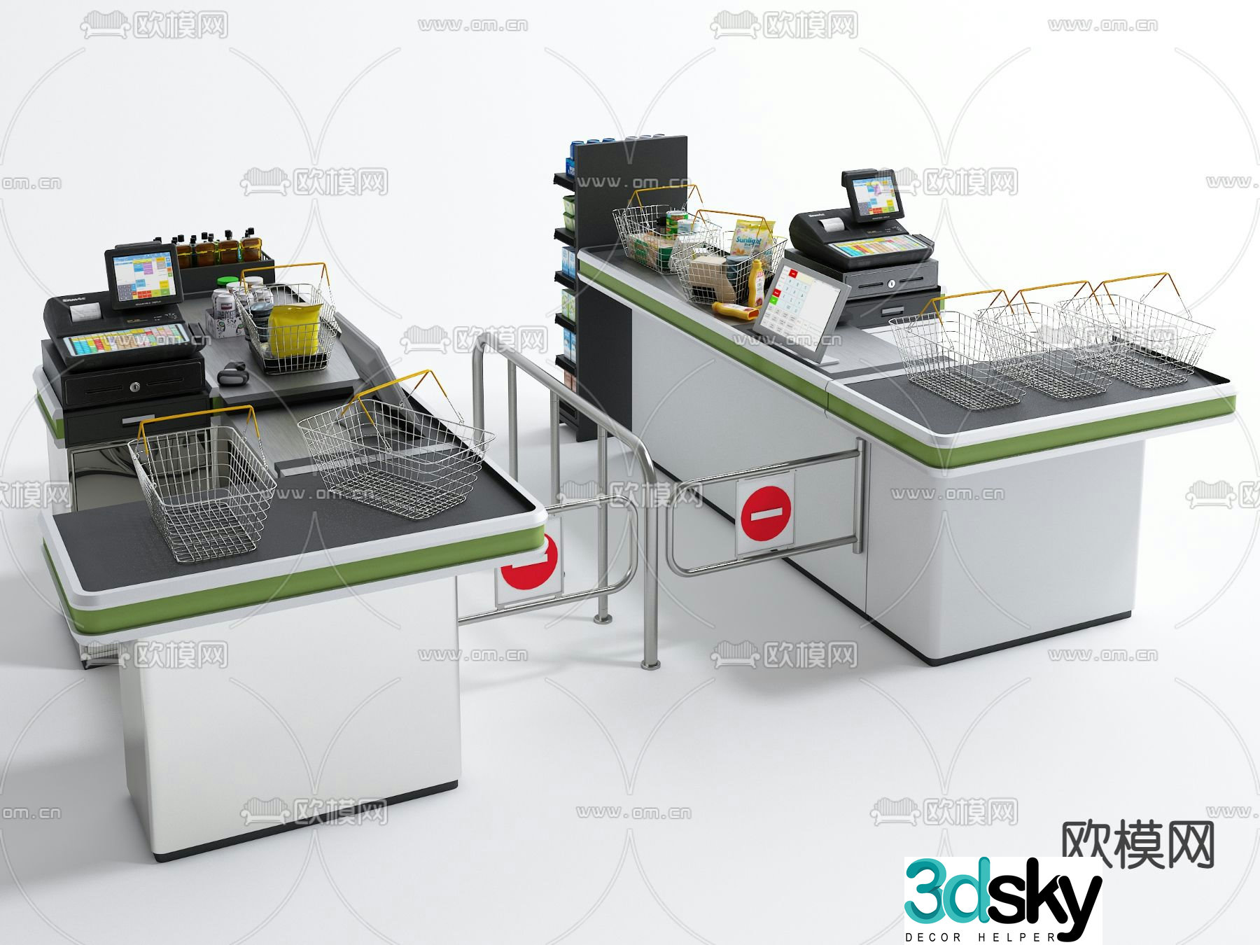 supermarket checkout cash register 3d model