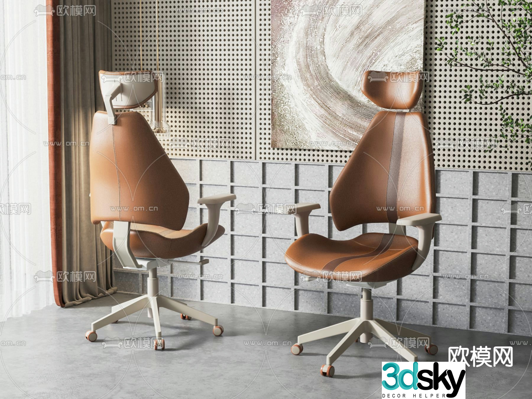 Office chair desk chair computer chair 3d model