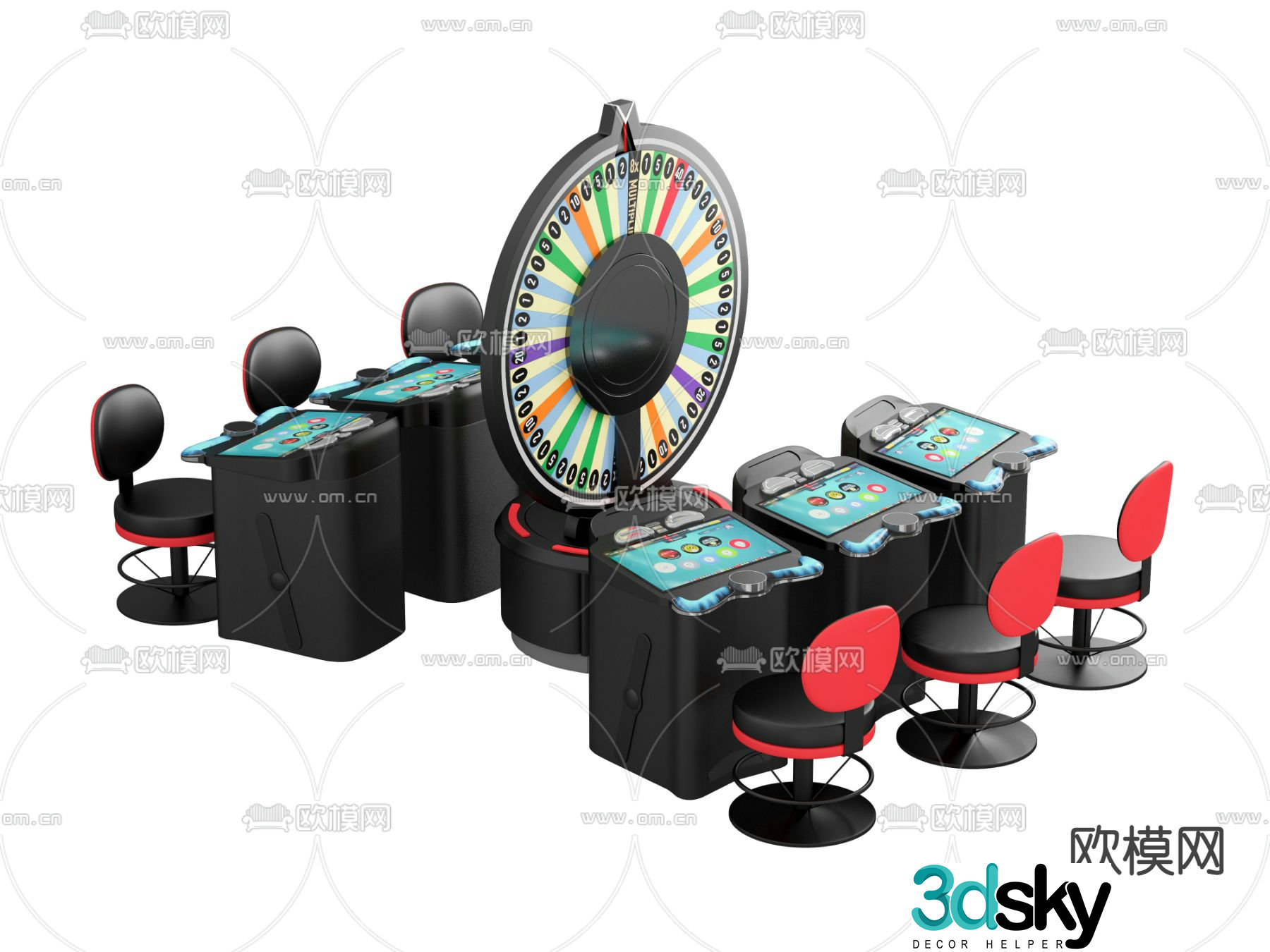 Gambling machine casino table entertainment table 3d model