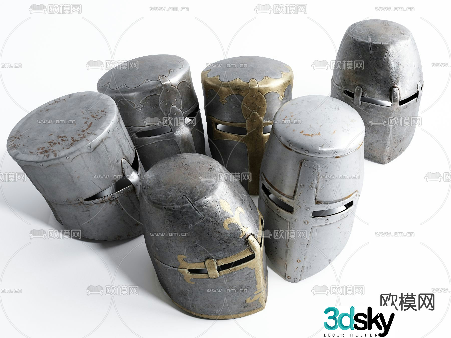 European classical helmet armor 3d model