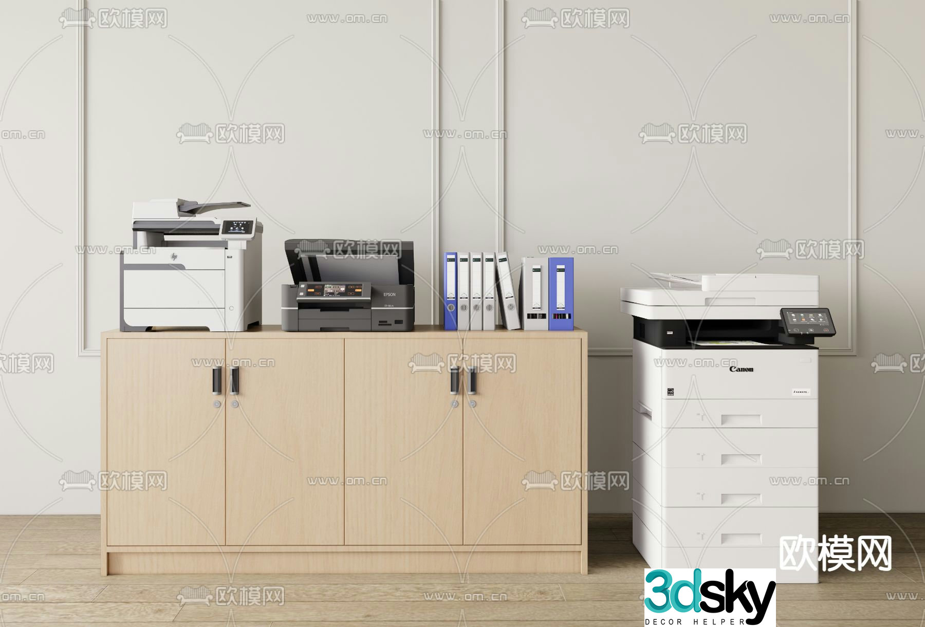 printer copier file cabinet 3d model