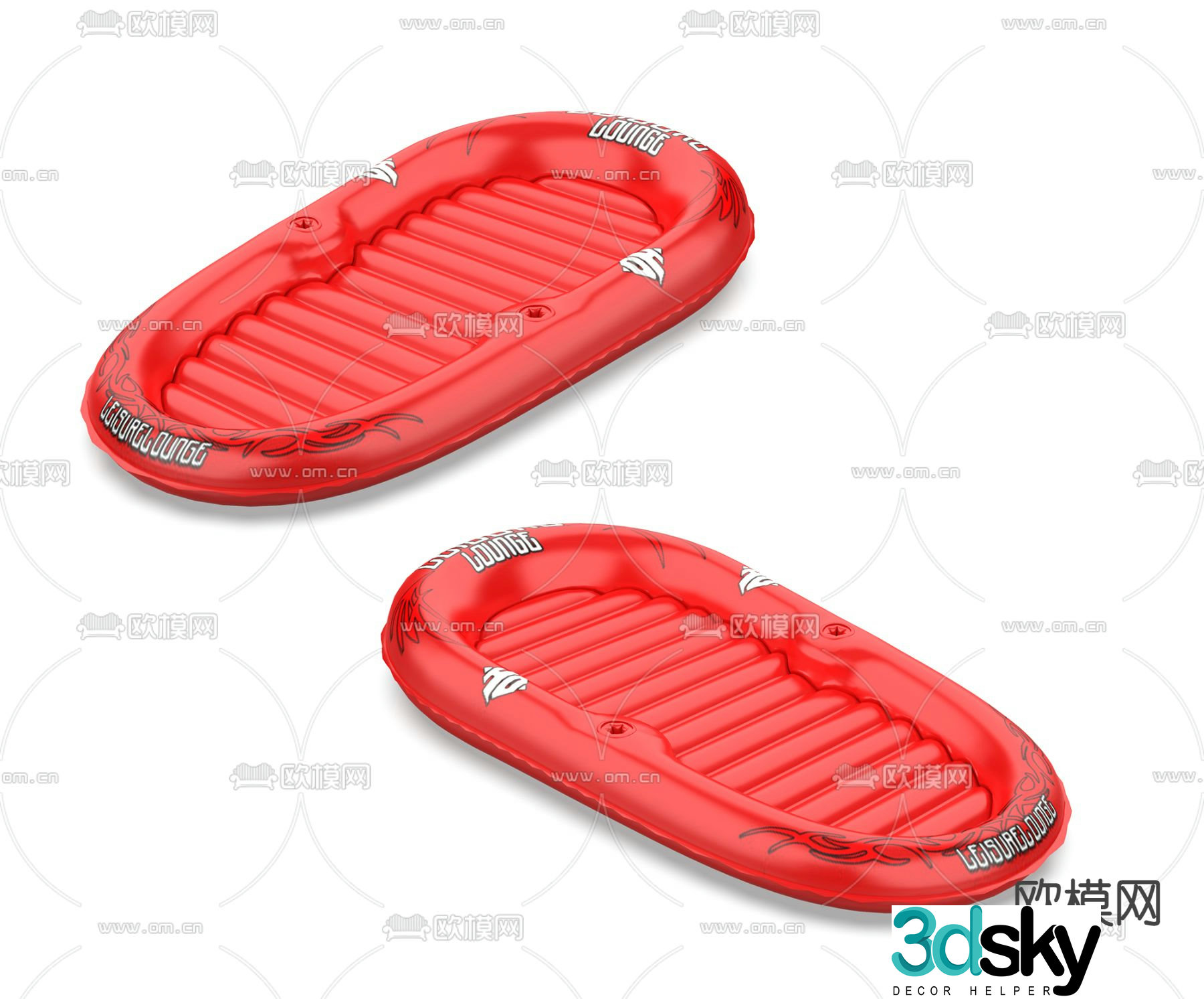 Inflatable boat 3d model