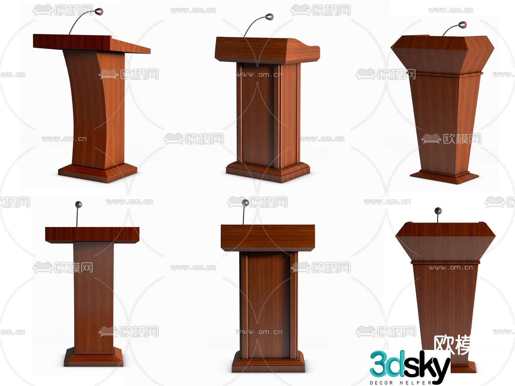Vertical podium host podium welcome podium 3D model