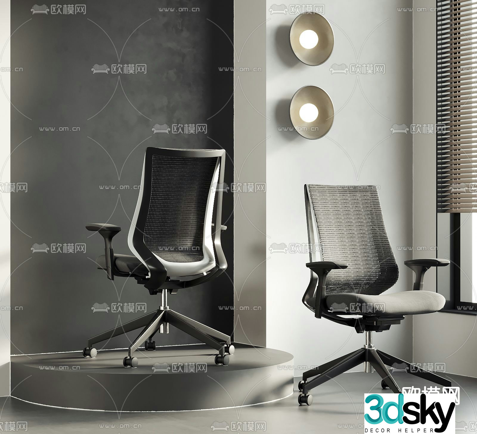 Office chair staff chair 3d model